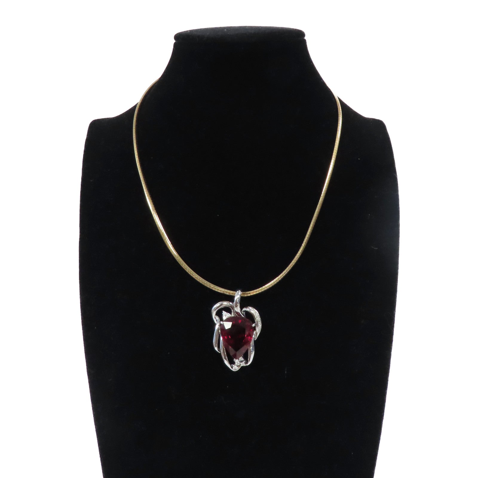 JEWELRY Pt900鉑金/Pt850鉑金/Necklace紅碧璽項鍊/紅色