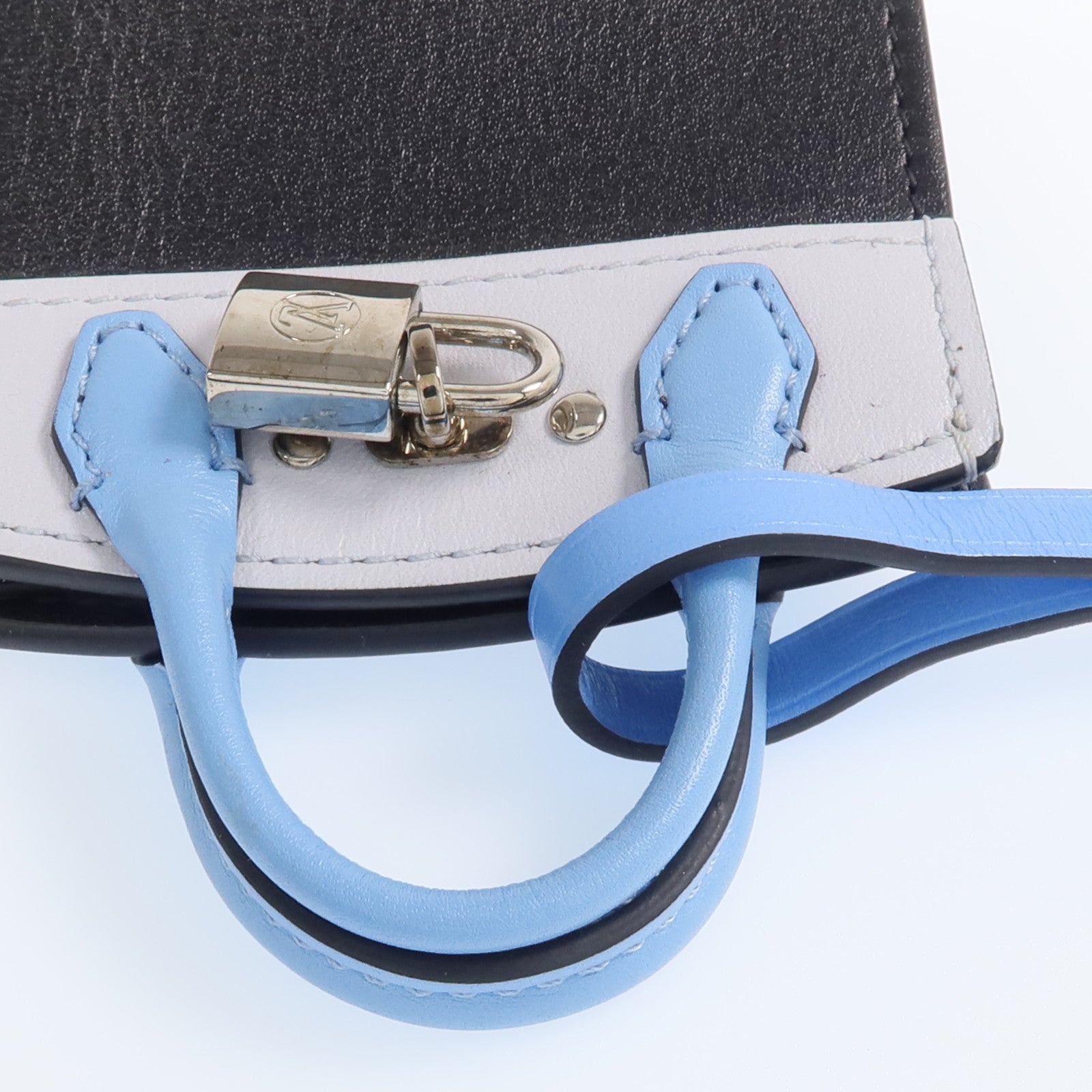 LOUIS VUITTON 牛皮皮革City Steamer Key Chain銀扣掛飾