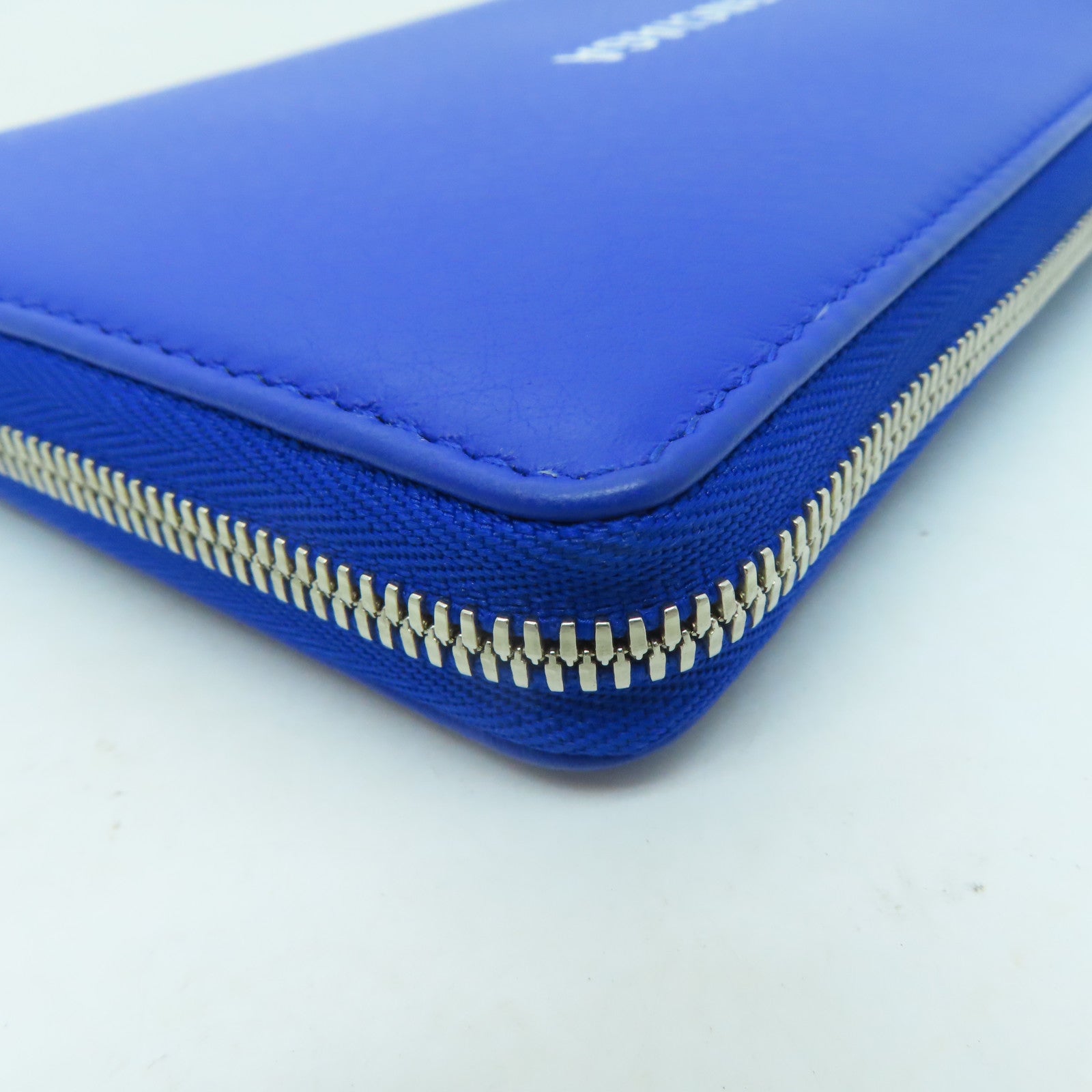 BALENCIAGA 【清倉大減價】牛皮皮革Long Wallet銀扣長錢包藍色