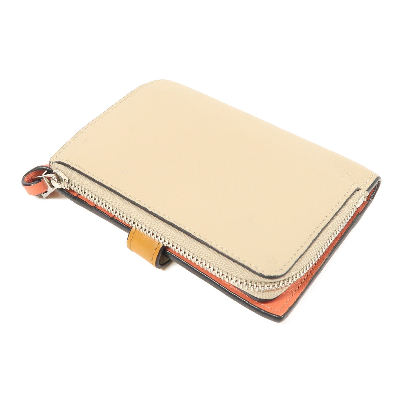 LOEWE SHW Fold Wallet Calfskin Leather Khaki