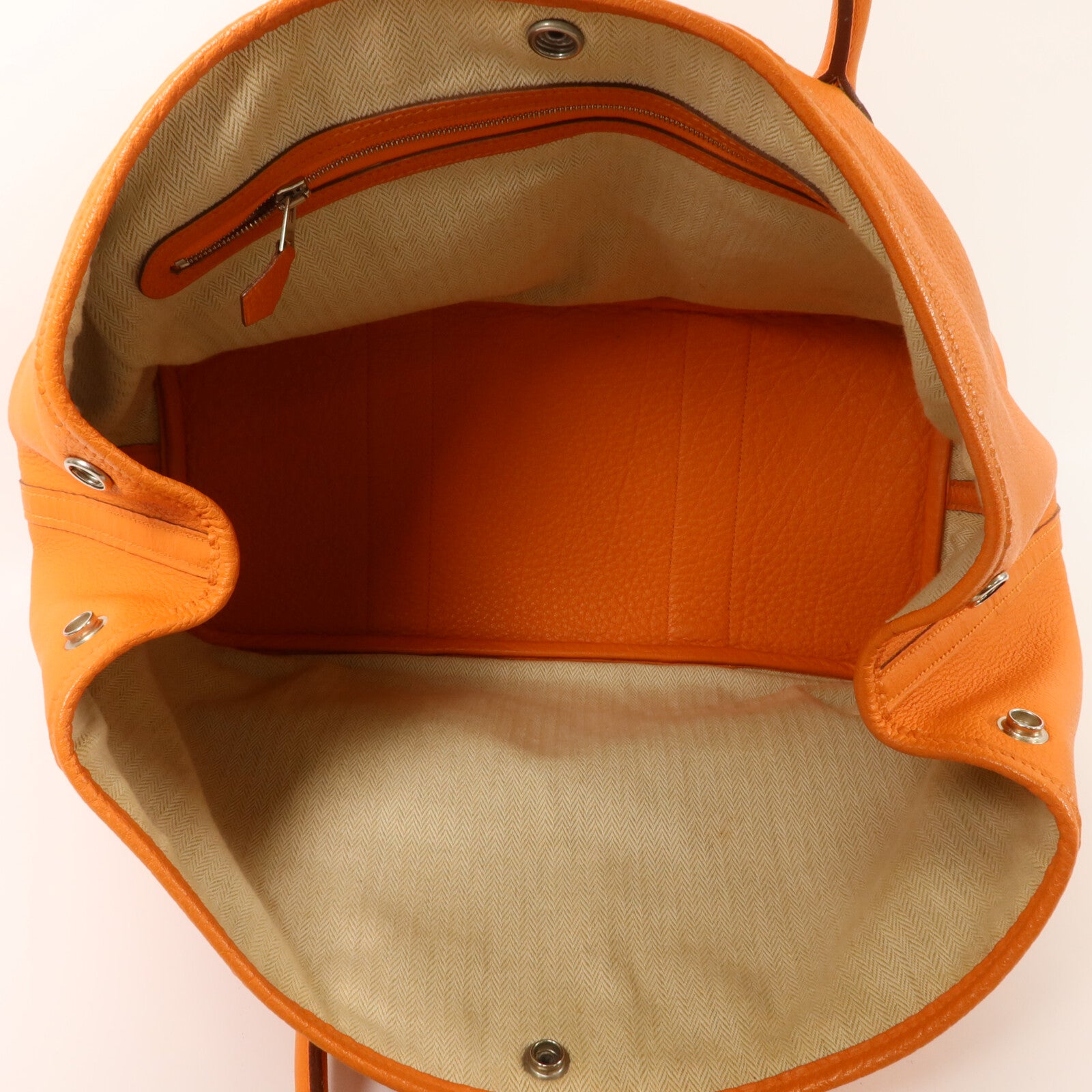 HERMES Negonda皮革Garden Party PM手挽袋Orange