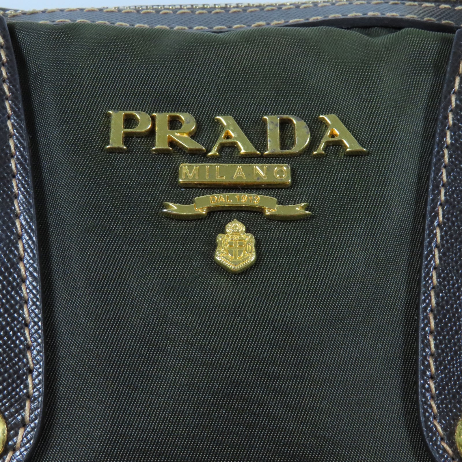 PRADA 尼龍Shoulder Bag金扣手挽肩背兩用袋綠色