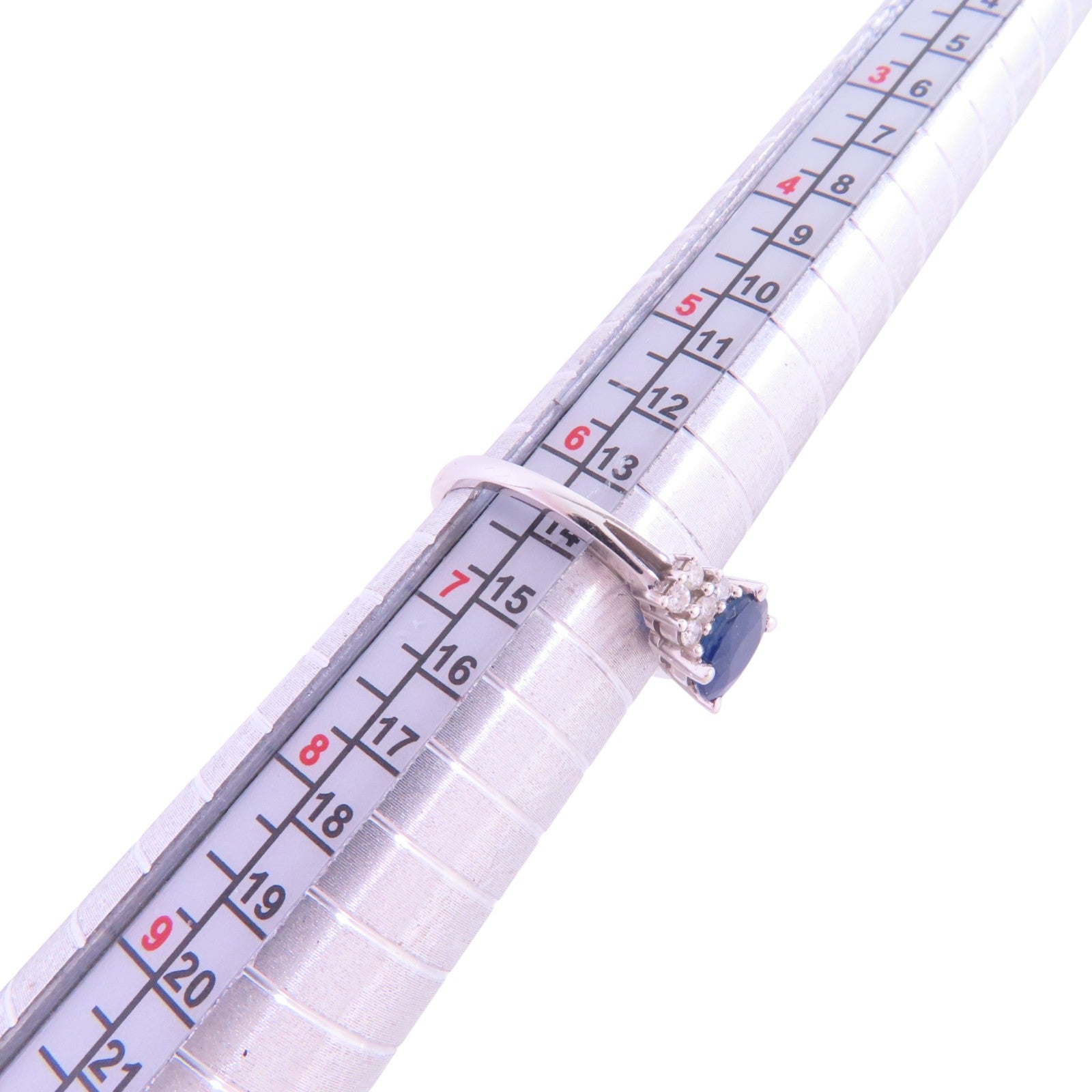 JEWELRY 18K白金Sapphire Diamond Ring藍寶石/鑽石戒指US#6.25