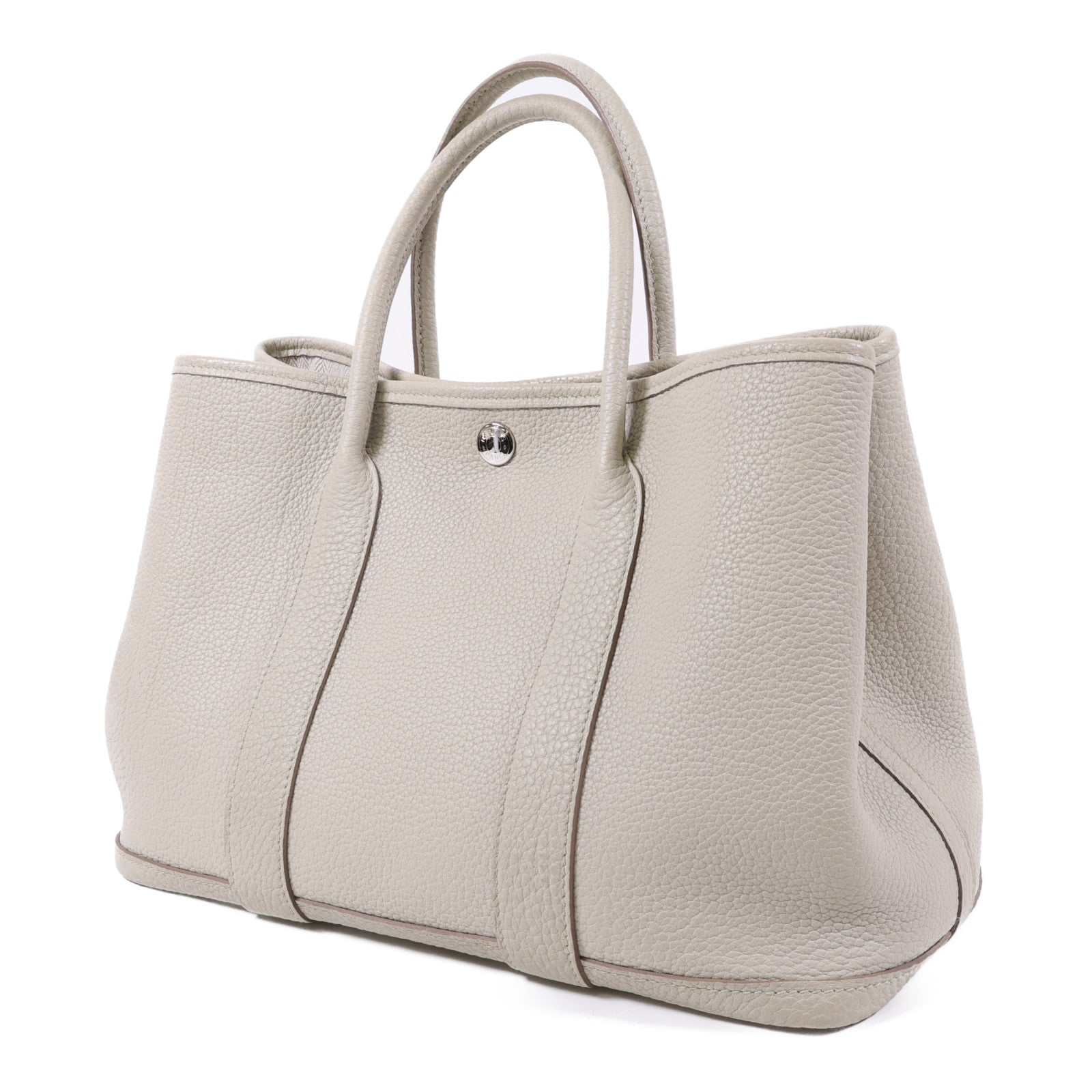 HERMES Negonda皮革Garden Party TPM銀扣手挽袋Beton