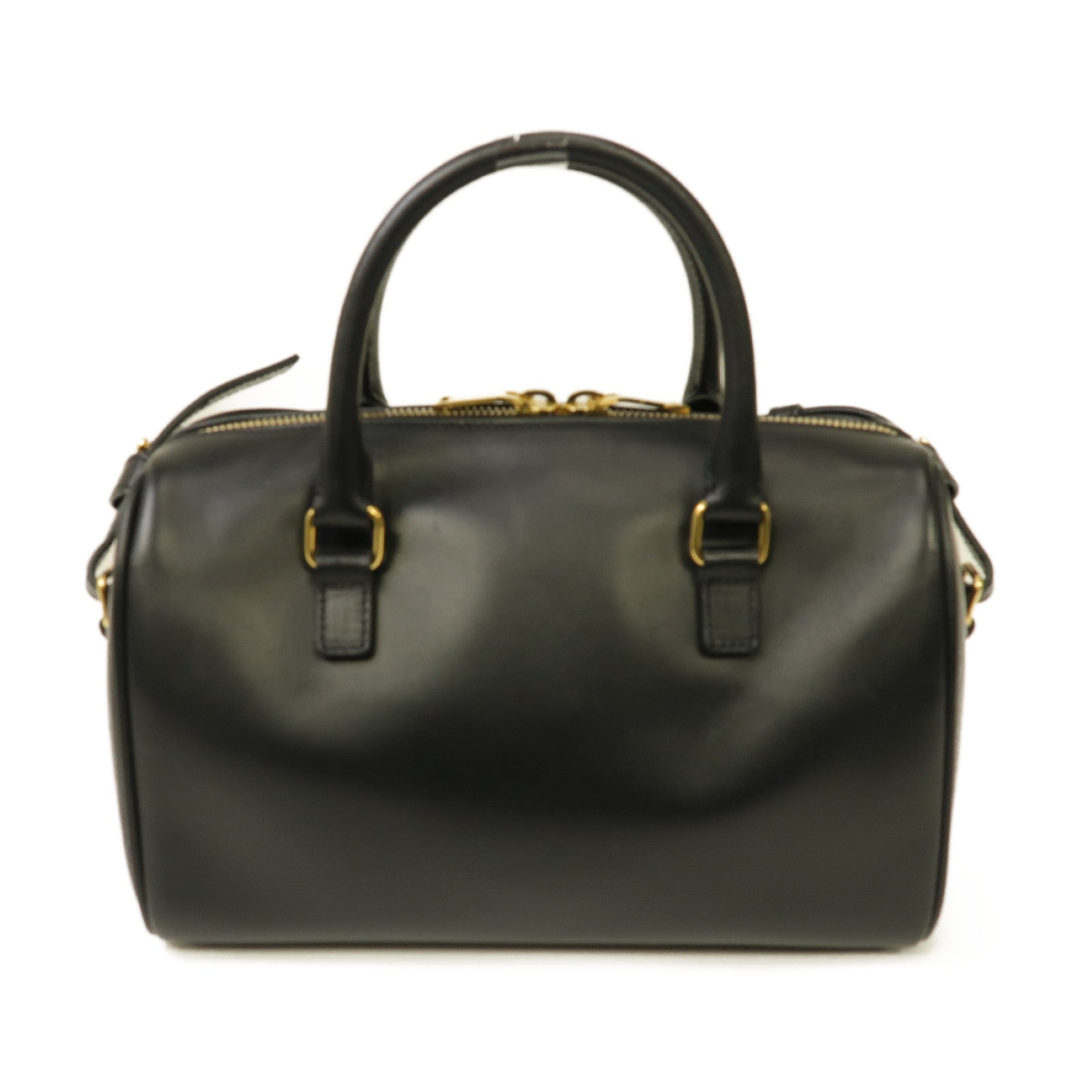 YVES SAINT LAURENT 牛皮皮革 2 Way Bag 金扣手挽肩背兩用袋黑色