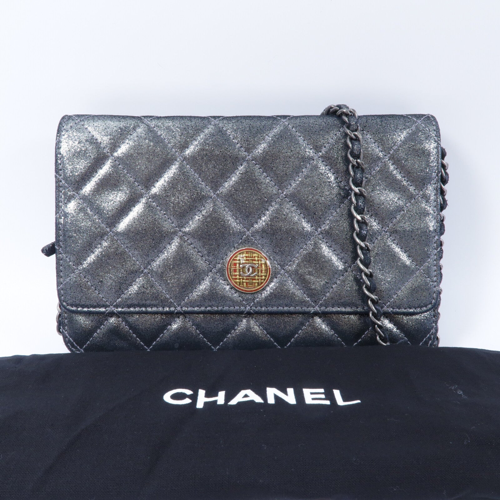 CHANEL 帆布Wallet On Chain鏈帶肩背袋