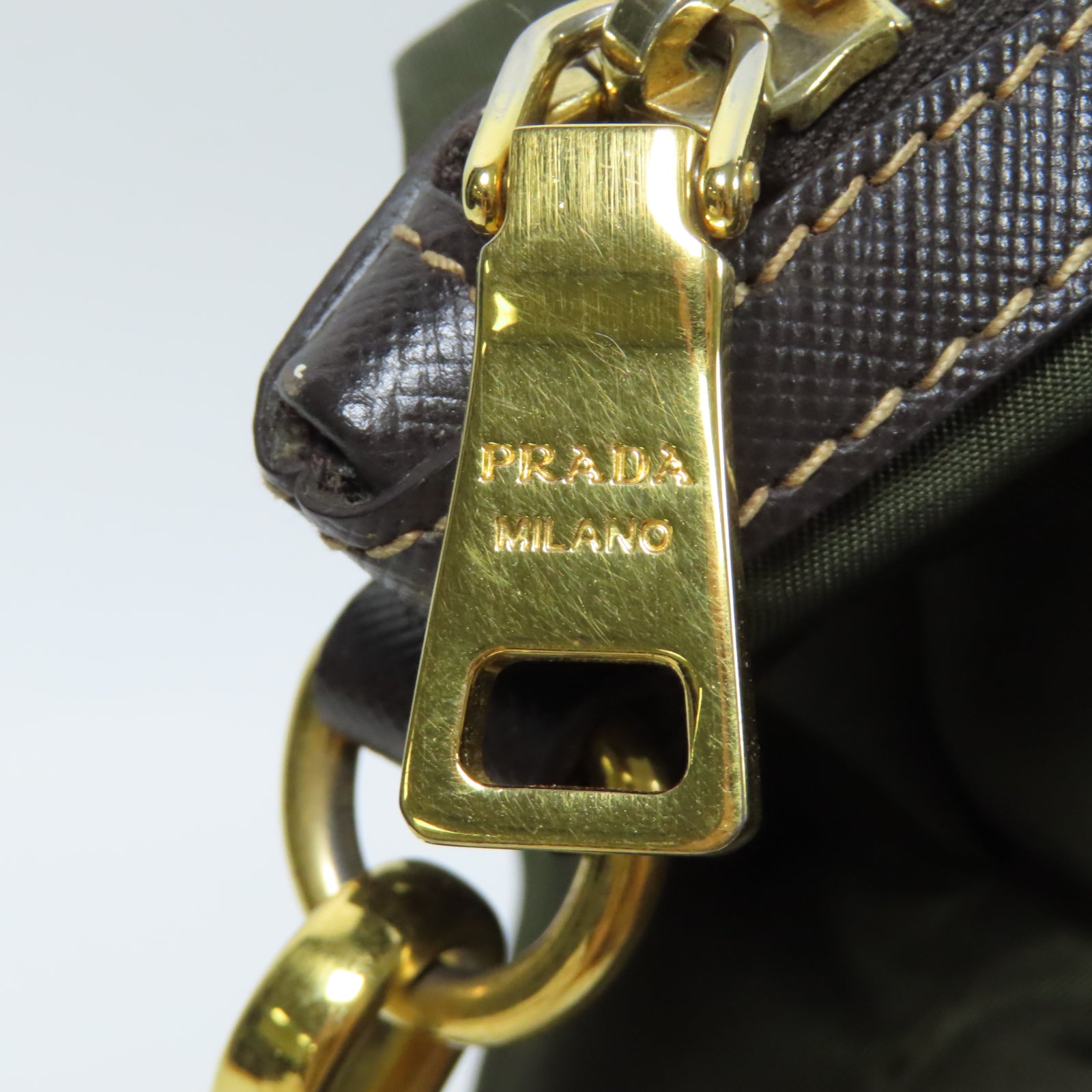 PRADA 尼龍Shoulder Bag金扣手挽肩背兩用袋綠色