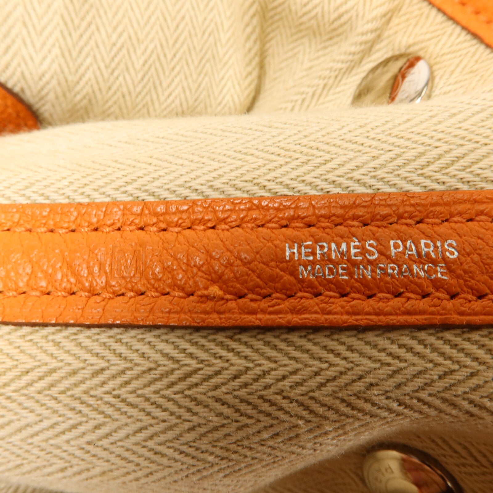 HERMES Negonda皮革Garden Party PM手挽袋Orange