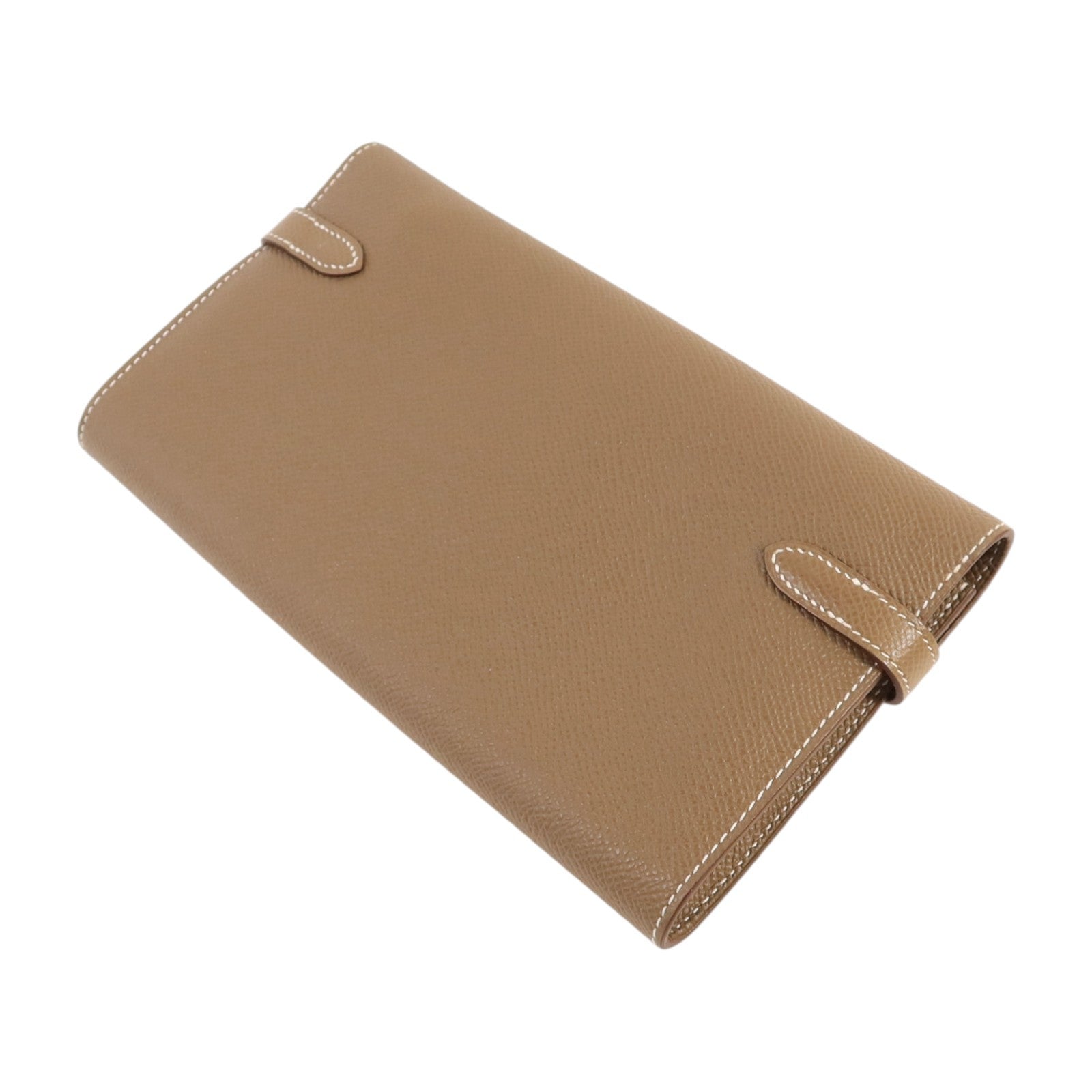 HERMES Epsom皮革Kelly Long Wallet銀扣長錢包Etoupe