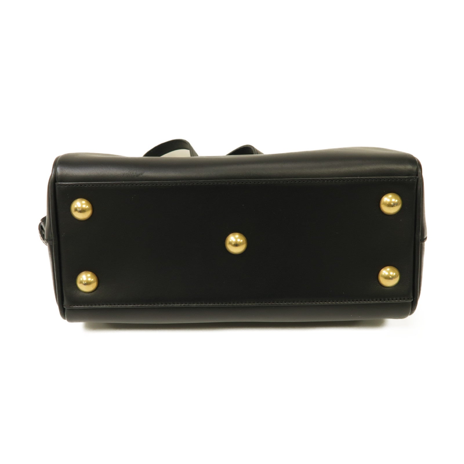 YVES SAINT LAURENT 牛皮皮革 2 Way Bag 金扣手挽肩背兩用袋黑色