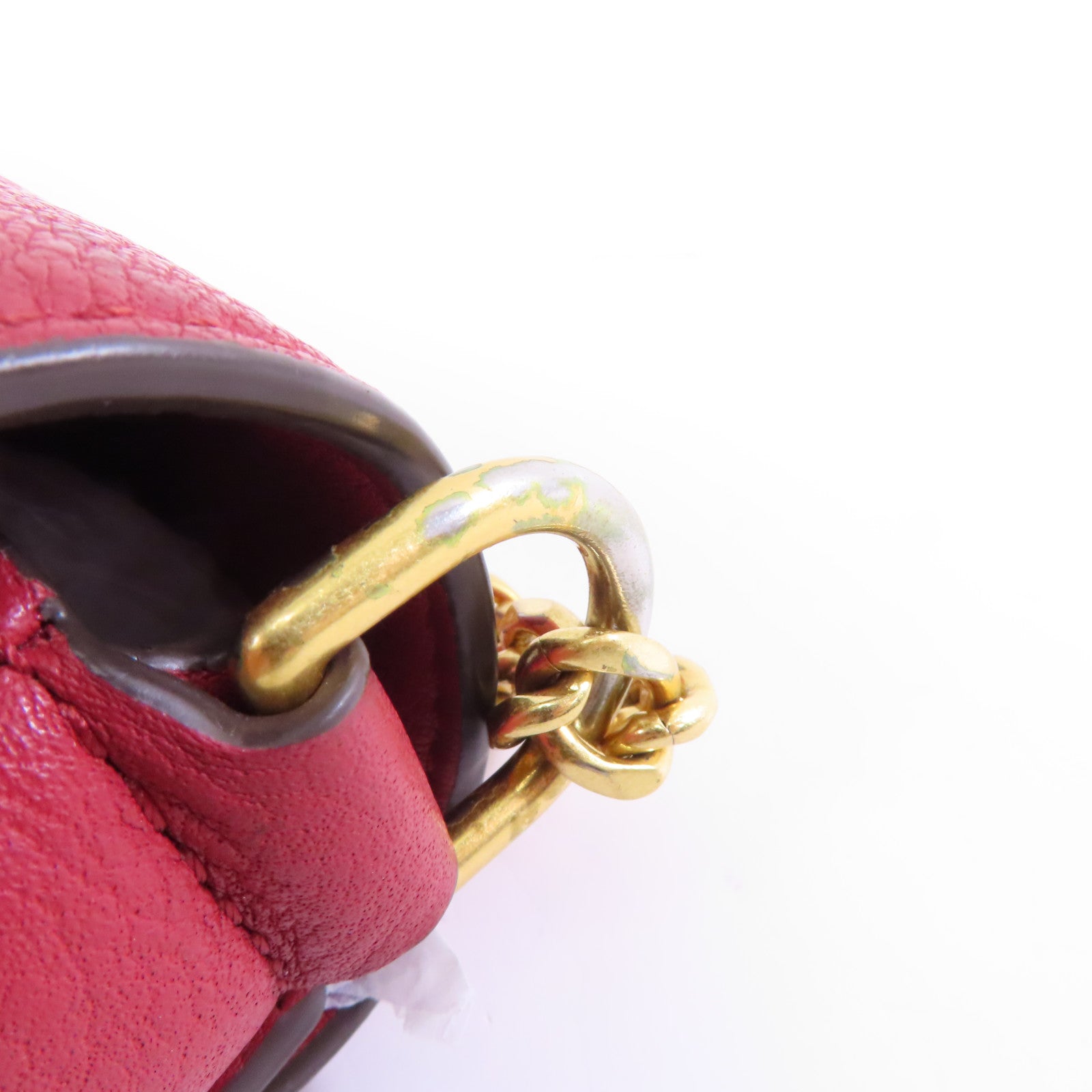 Tory Burch 牛皮皮革Chain Shoulder Bag金扣鏈帶肩背袋紅色