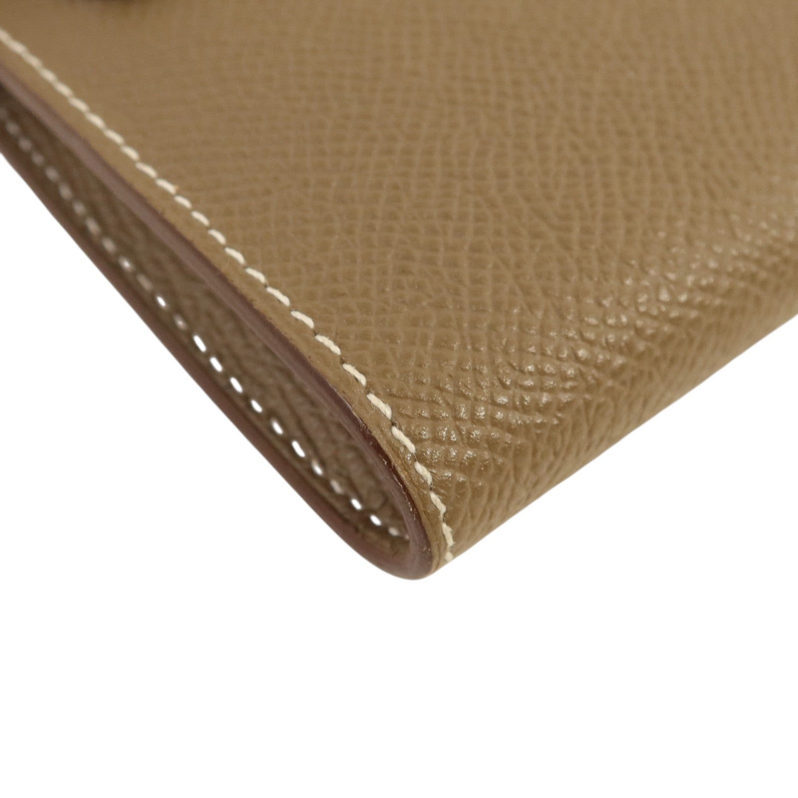 HERMES Epsom皮革Kelly Long Wallet銀扣長錢包Etoupe