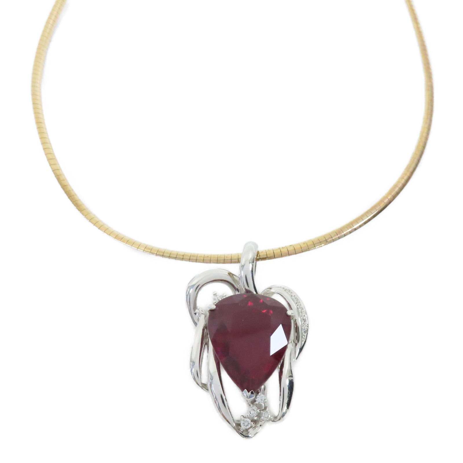 JEWELRY Pt900鉑金/Pt850鉑金/Necklace紅碧璽項鍊/紅色