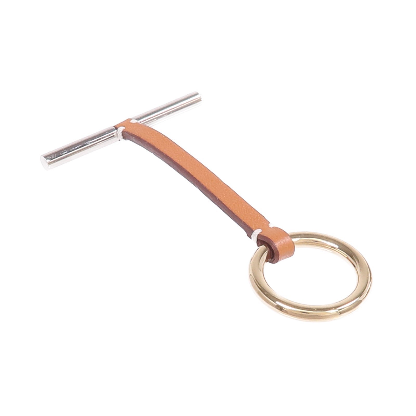 HERMES 金屬/皮革Scarf Ring絲巾扣