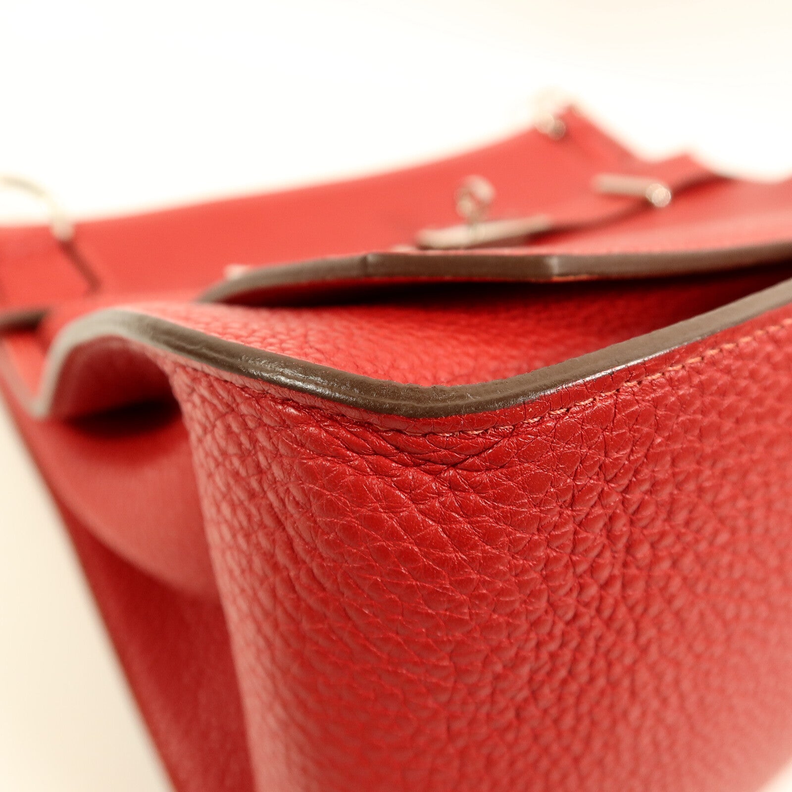 HERMES Togo皮革Jypsiere 34肩背袋Rouge Casaque