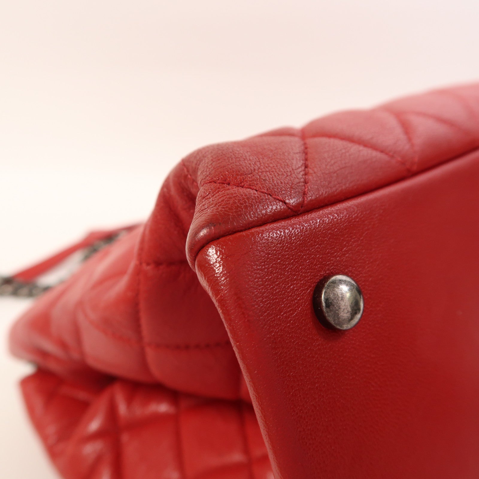 CHANEL 牛皮皮革2 Way Shoulder銀扣鏈帶手挽肩背兩用袋