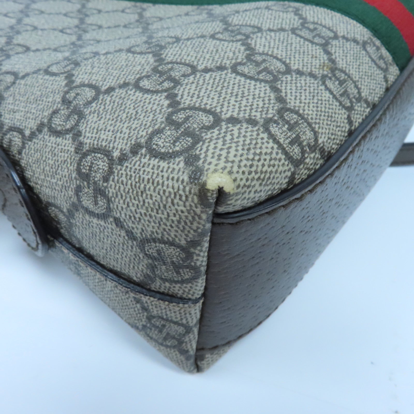 GUCCI 塗層帆布Ophidia GG金扣肩背袋啡色