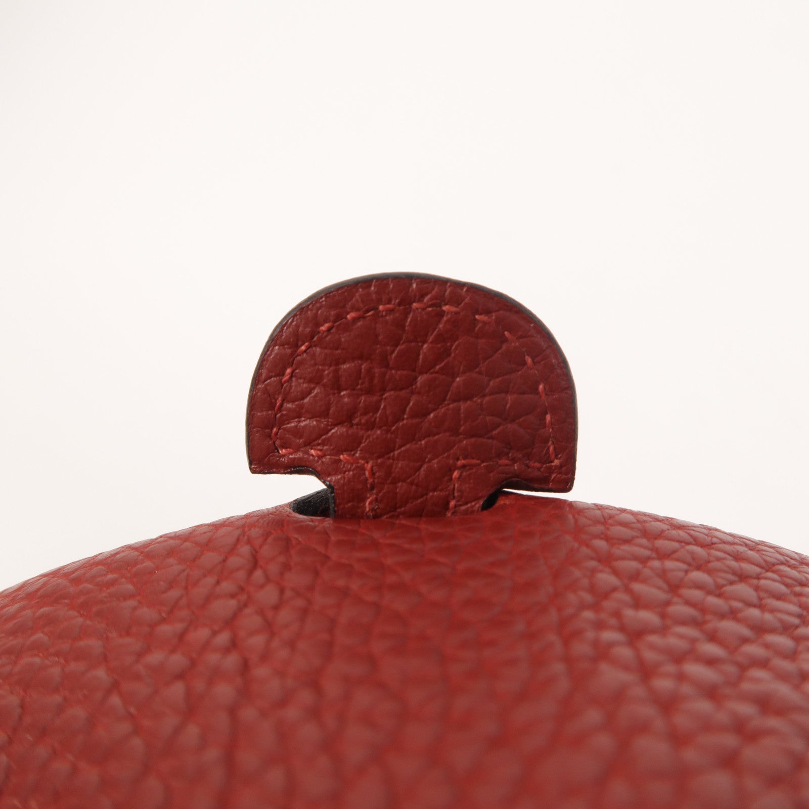 HERMES Clemence皮革Evelyne PM銀扣肩背袋Rouge H