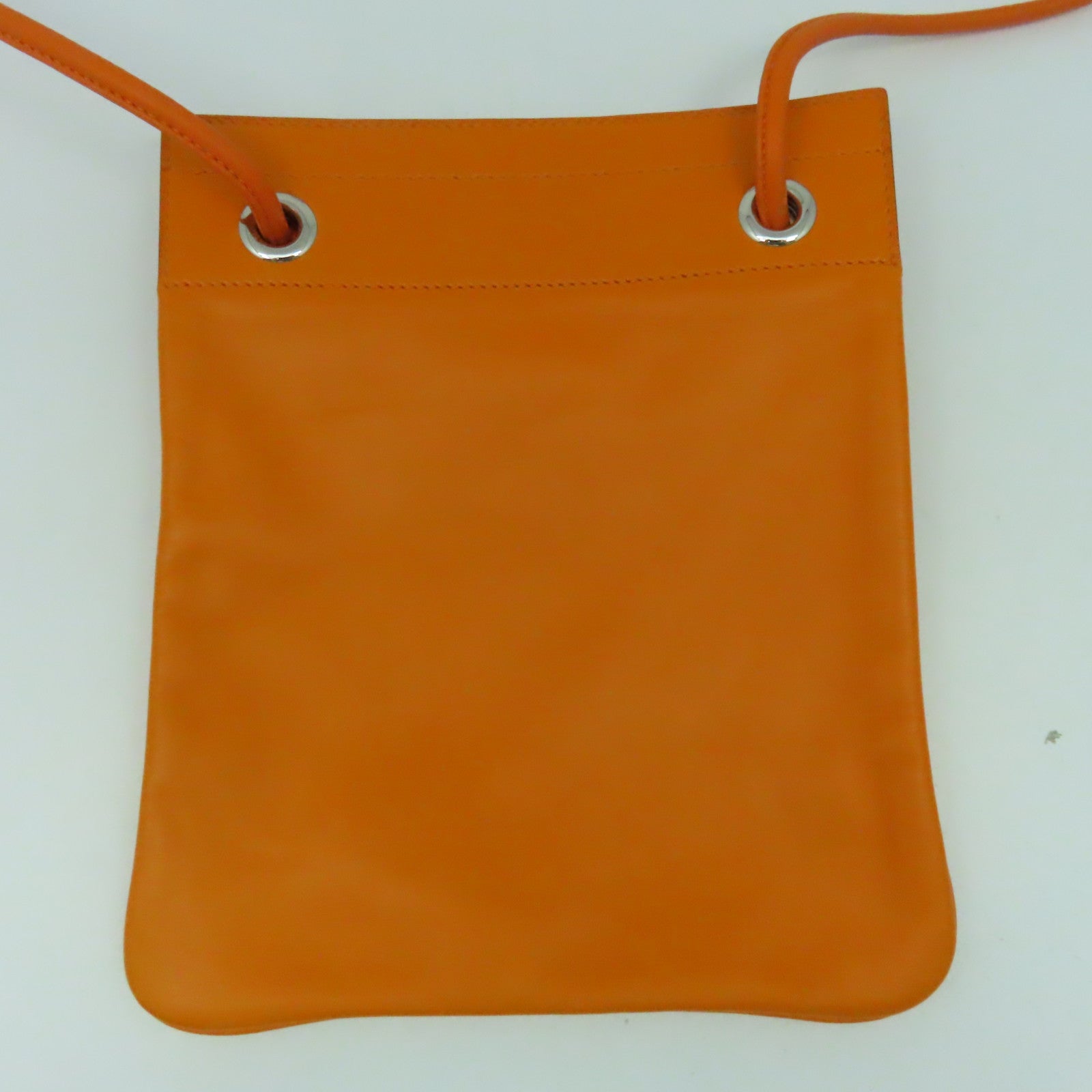 HERMES Veau Swift皮革Aline银扣肩背袋经典橘色
