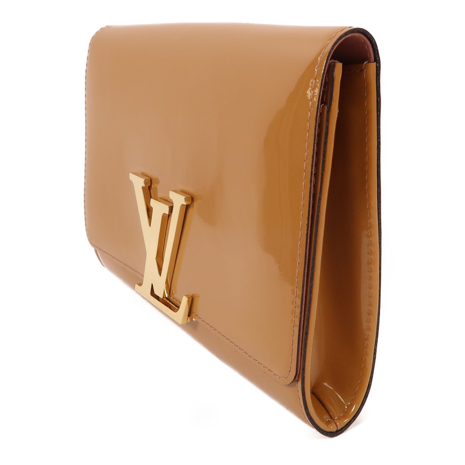 LOUIS VUITTON Monogram Vernis Louise金扣手拿包