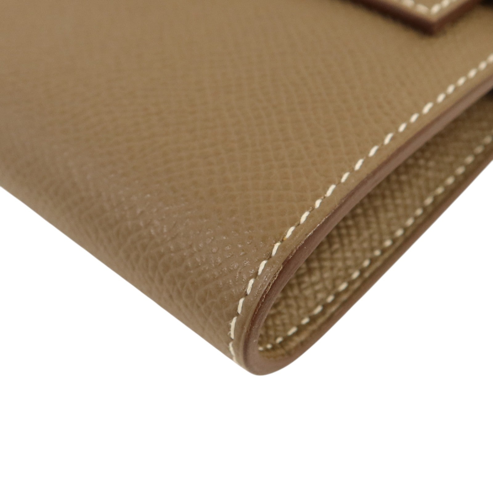 HERMES Epsom皮革Kelly Long Wallet銀扣長錢包Etoupe