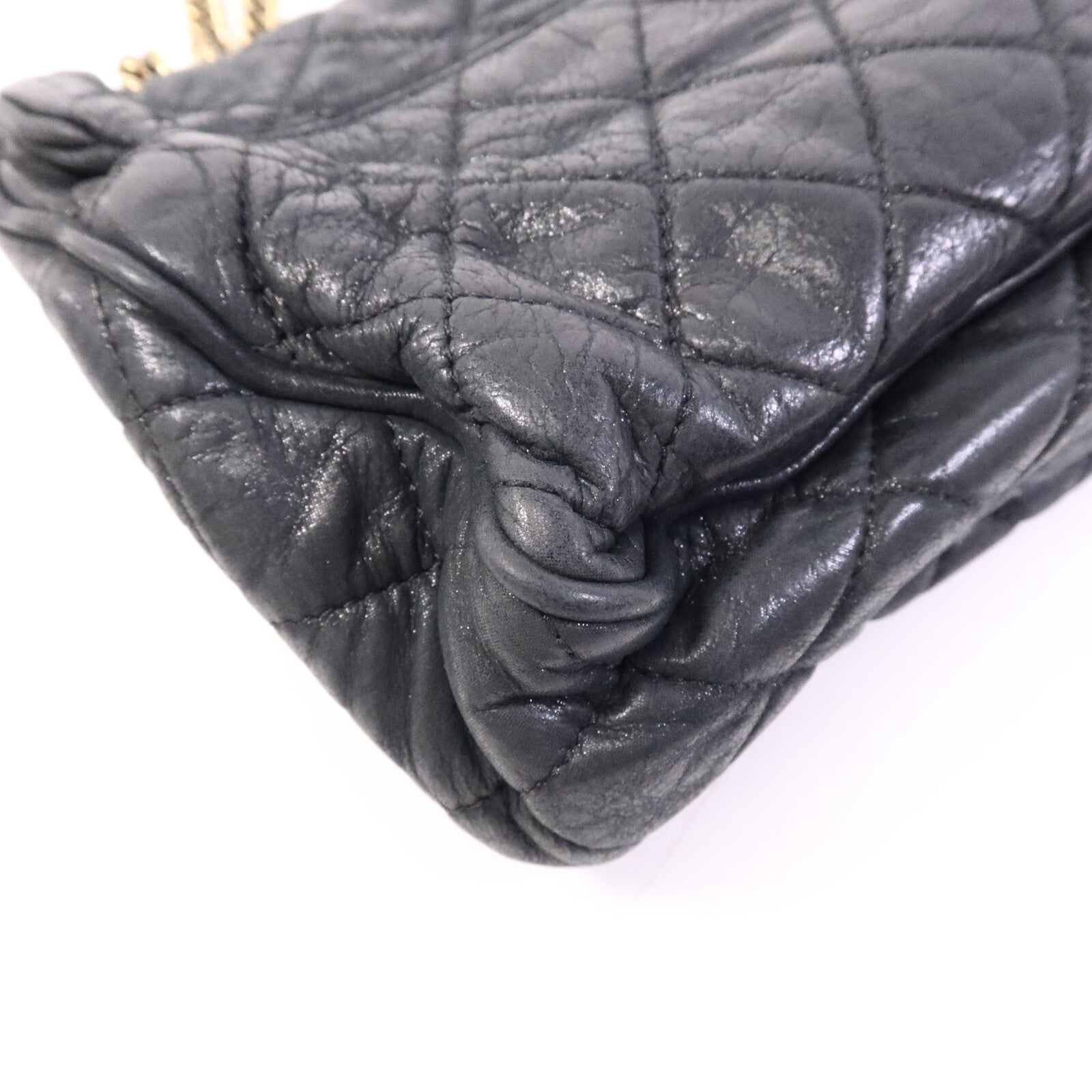 CHANEL 牛皮皮革Chain Shoulder Bag金扣鏈帶肩背袋