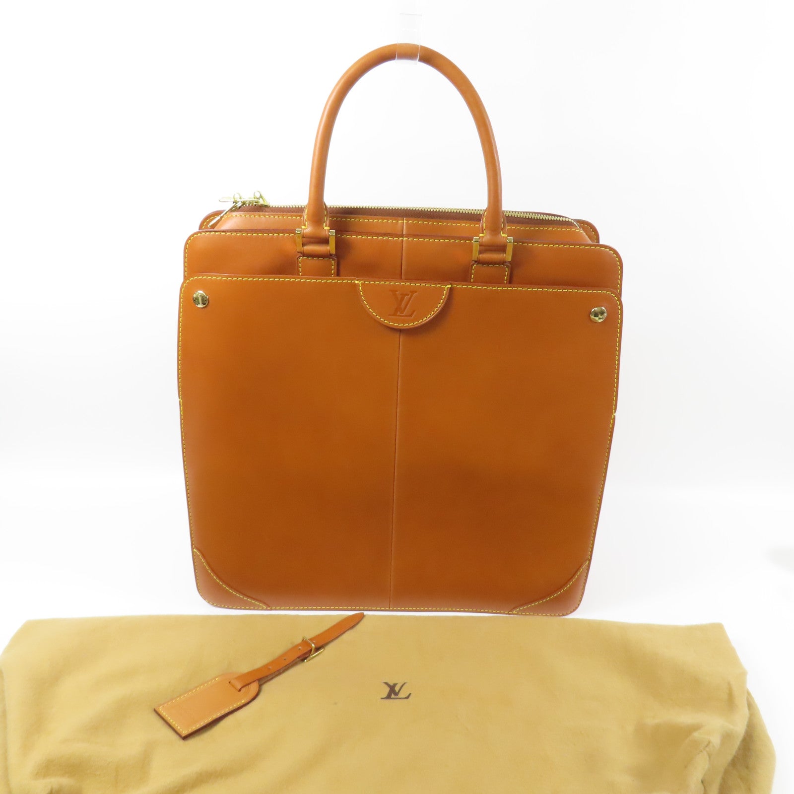 LOUIS VUITTON 皮革Negeb PM金扣手挽袋