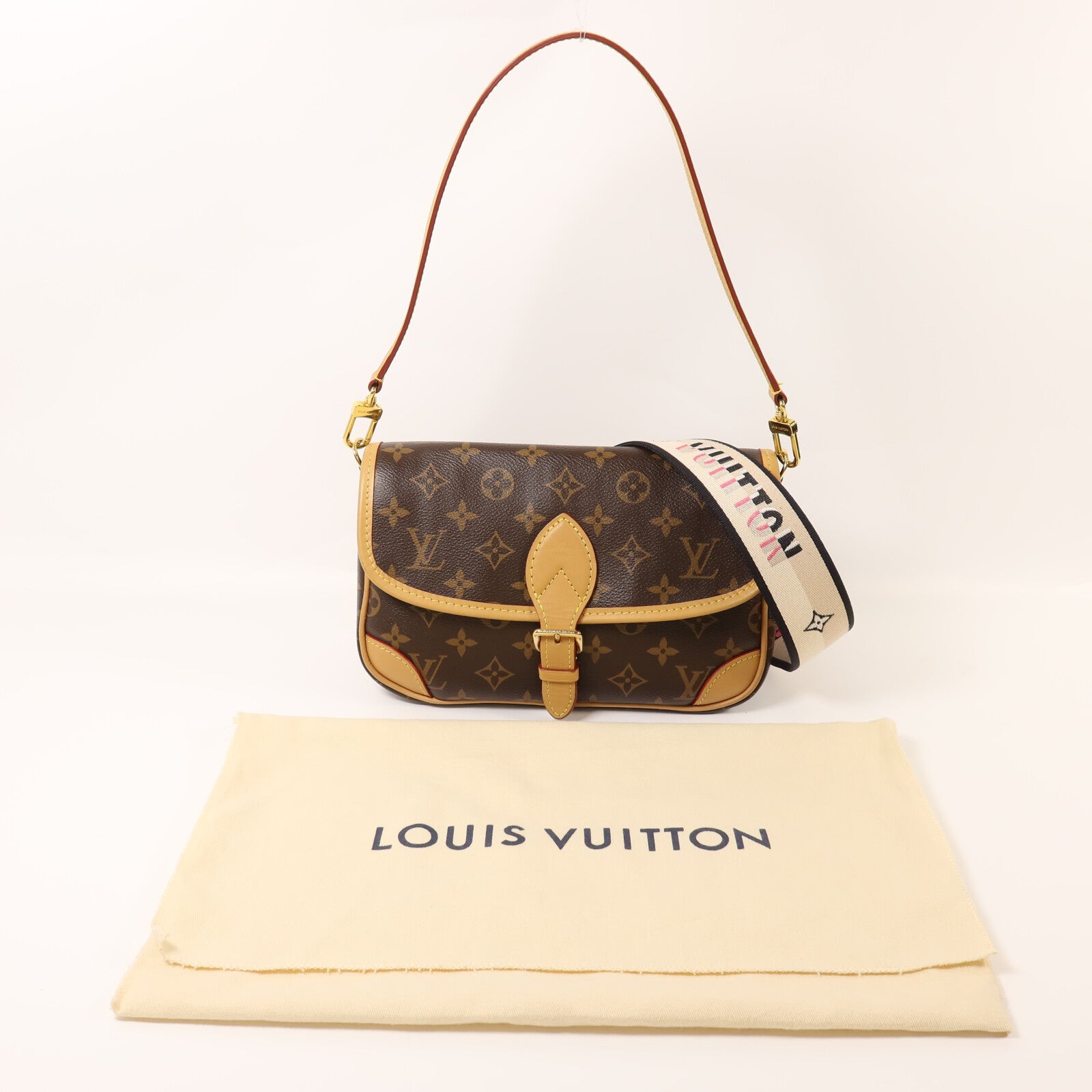 LOUIS VUITTON Monogram Diane金扣手挽肩背兩用袋