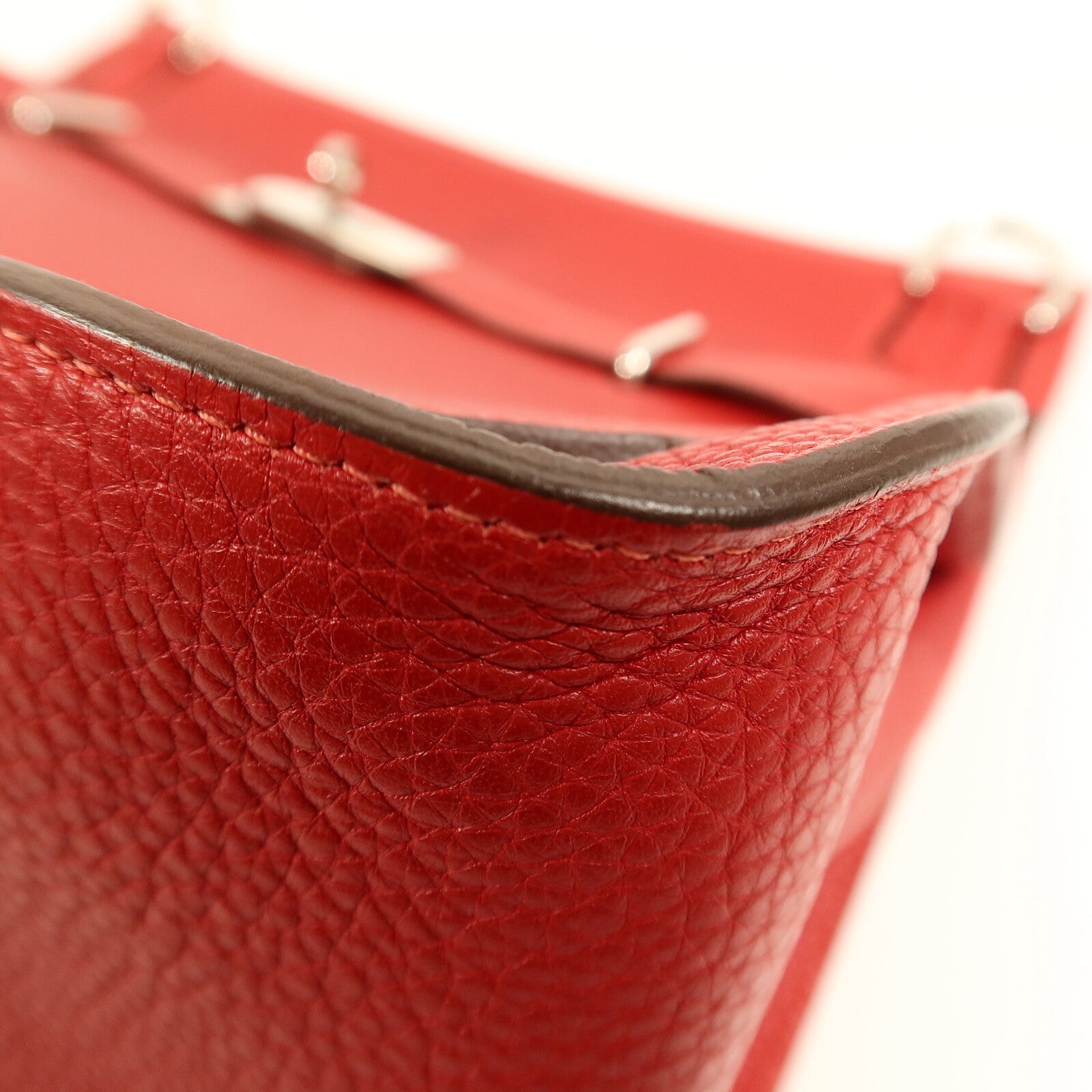 HERMES Togo皮革Jypsiere 34肩背袋Rouge Casaque