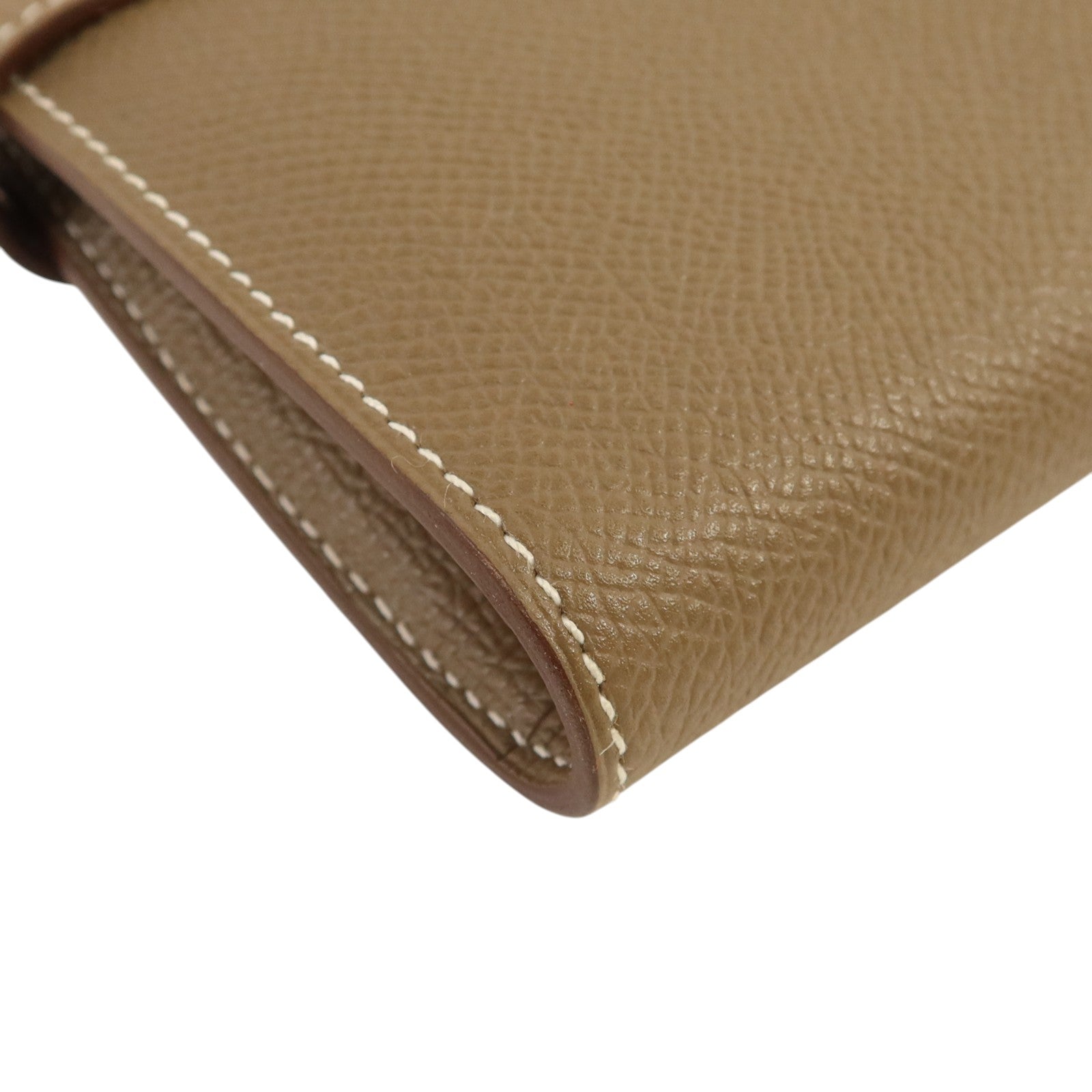 HERMES Epsom皮革Kelly Long Wallet銀扣長錢包Etoupe