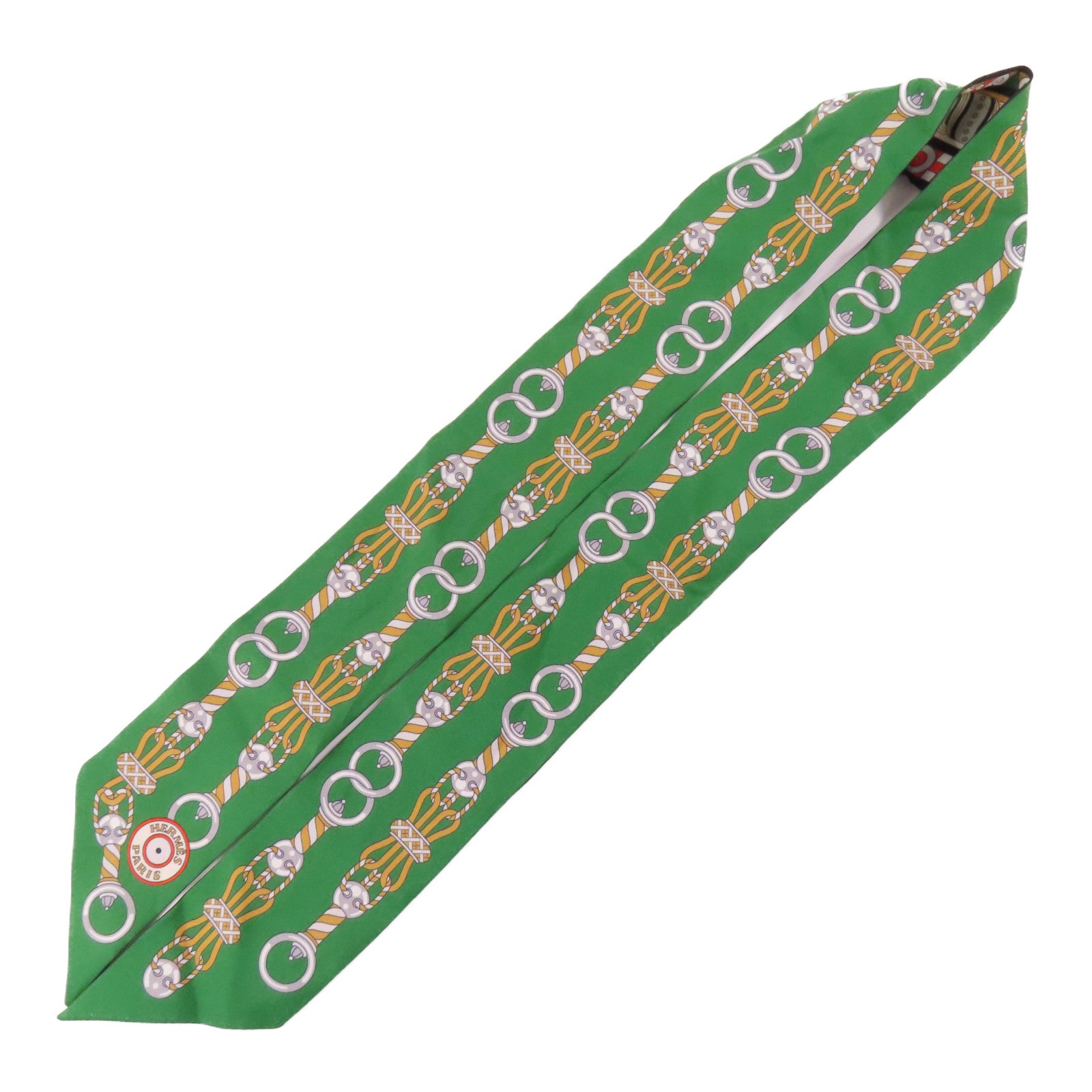 HERMES Twilly Scarf Scarves Silk Green
