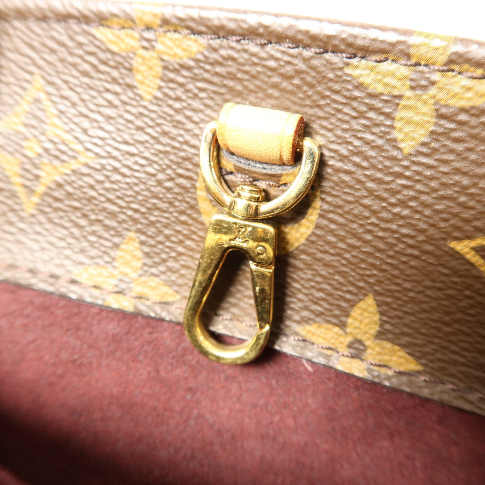 LOUIS VUITTON Monogram Montaigne BB金扣手挽肩背兩用袋棕色