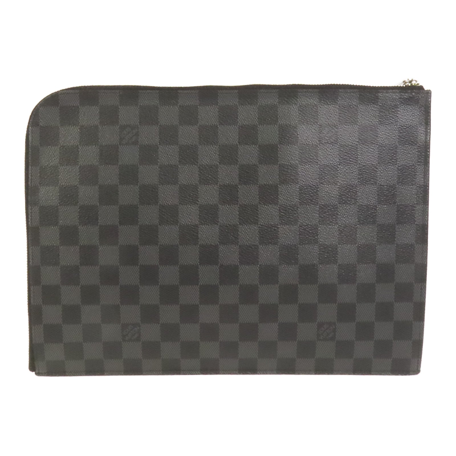 LOUIS VUITTON Damier Graphite Pochette Jour GM銀扣手提包