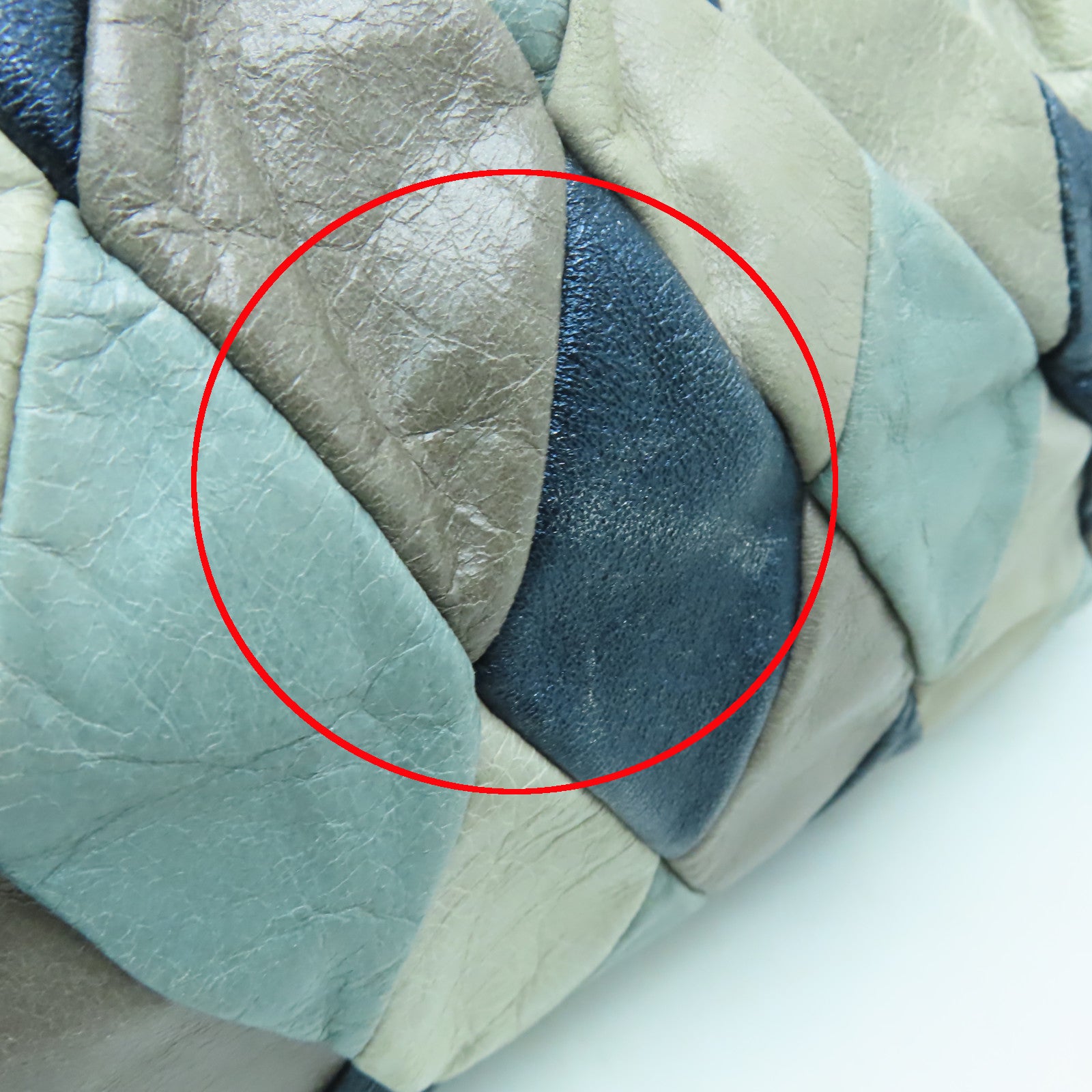 Miu Miu 【激減優惠】牛皮皮革2 Way Shoulder金扣手挽肩背兩用袋藍色/灰色