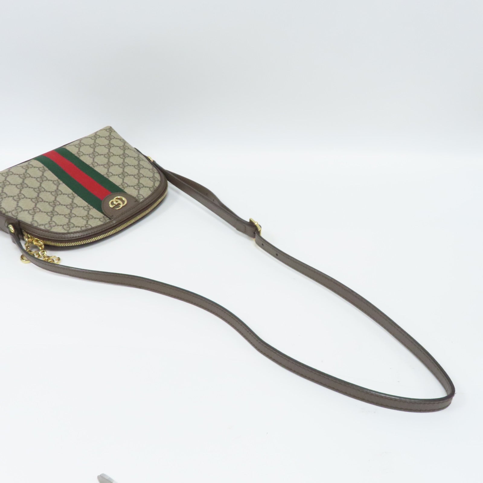 GUCCI 塗層帆布Ophidia GG金扣肩背袋啡色