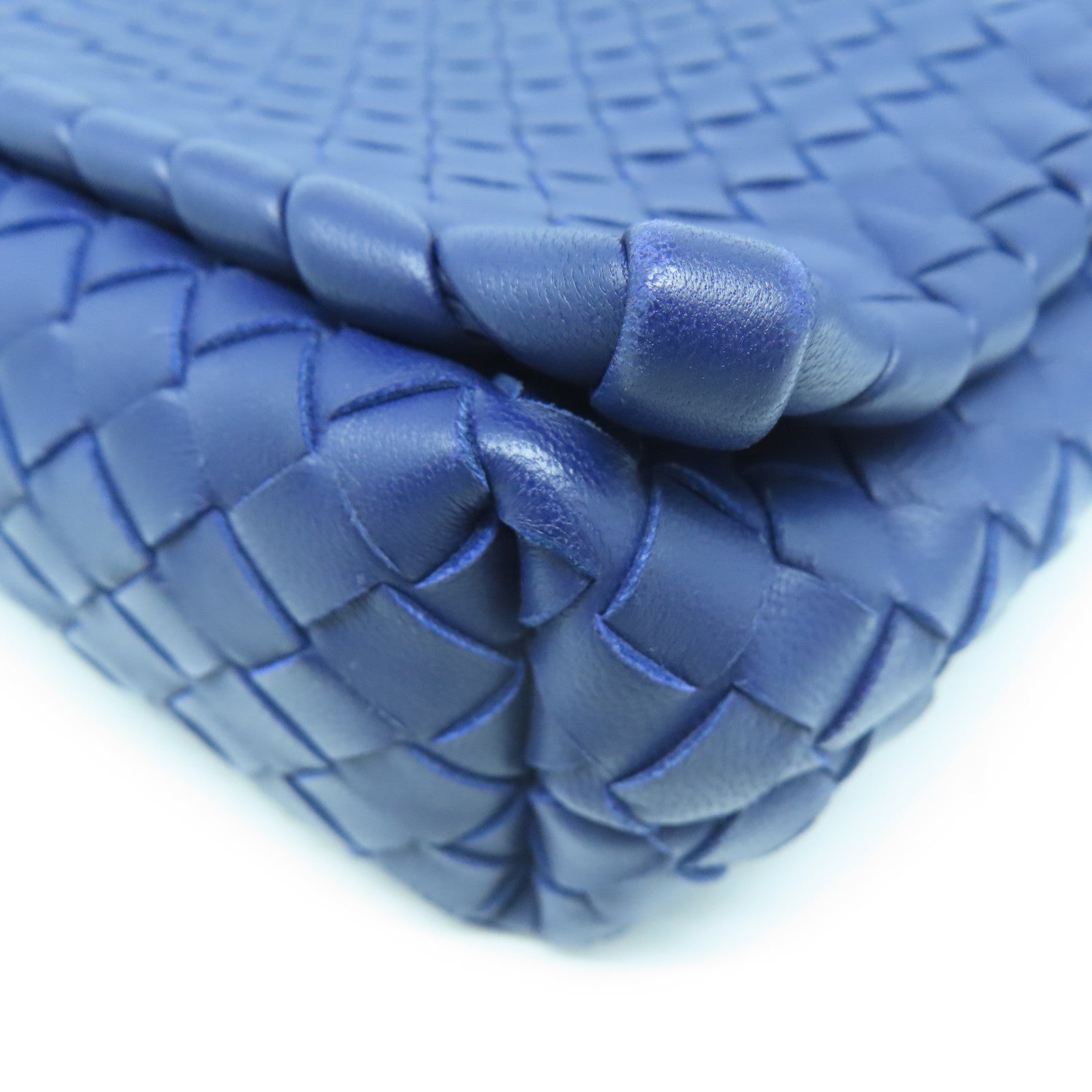 BOTTEGA VENETA 【清倉大減價】羊皮皮革Shoulder Bag黑扣肩背袋藍色