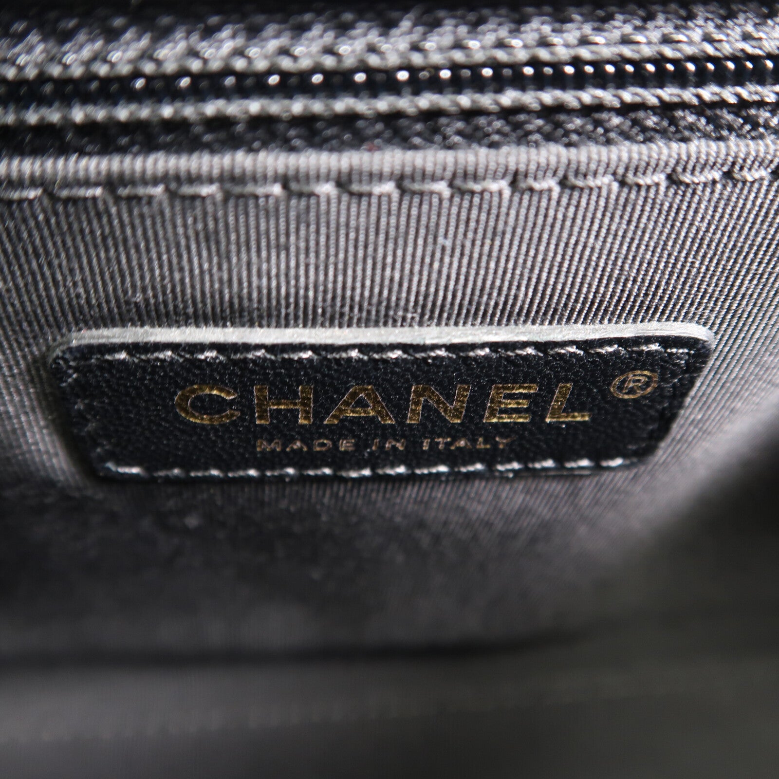 CHANEL 牛皮皮革Chain Shoulder金扣鏈帶手挽肩背兩用袋