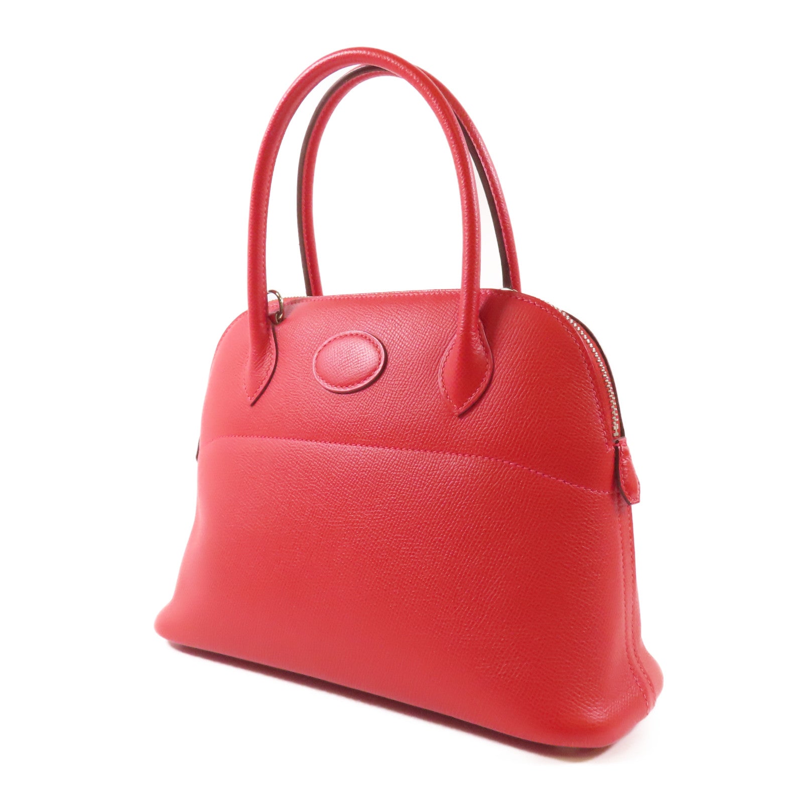 HERMES Epsom皮革Bolide 27銀扣手挽肩背兩用袋Q5 Rouge Casaque
