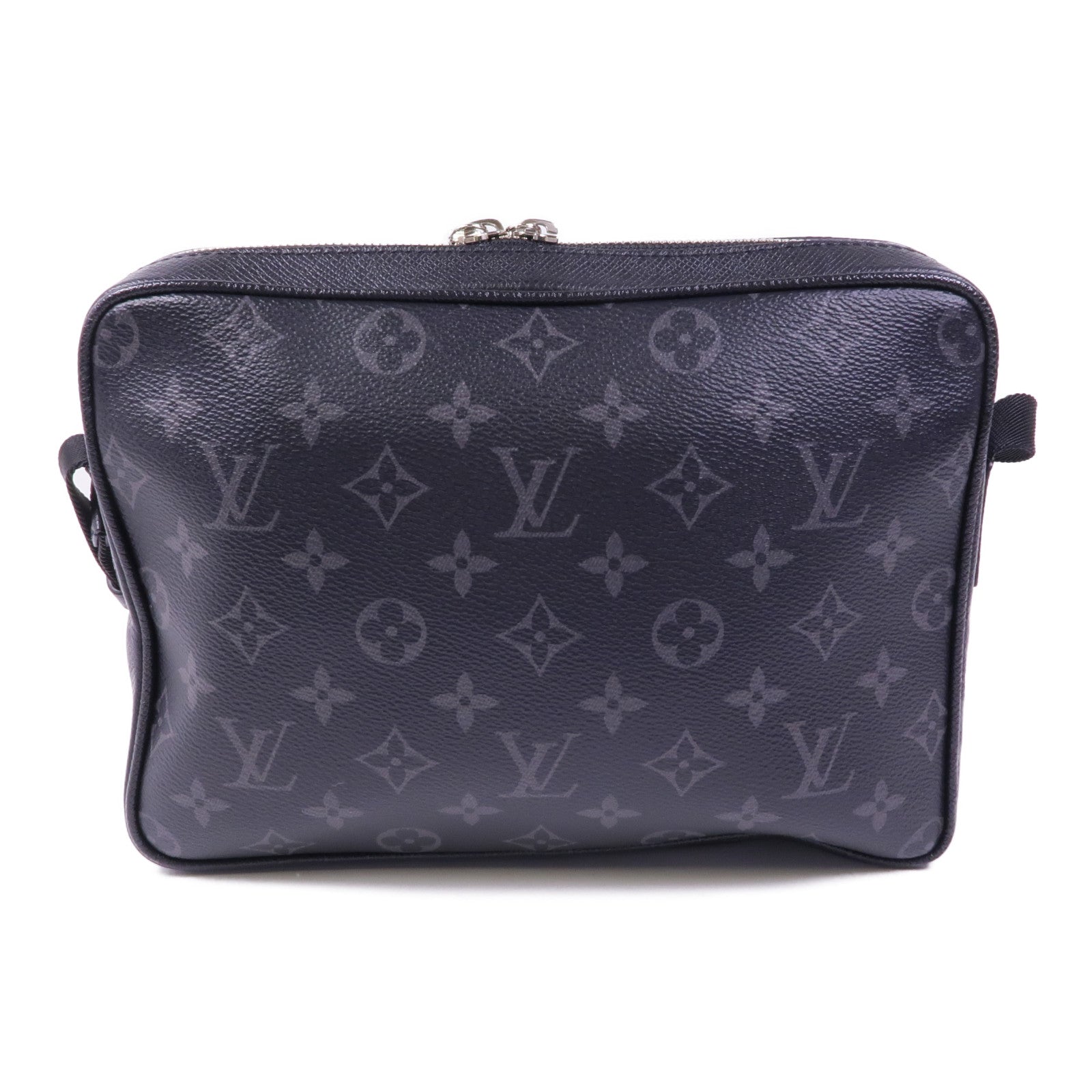 LOUIS VUITTON Monogram Eclipse/Taiga Outdoor Messenger銀扣肩背袋