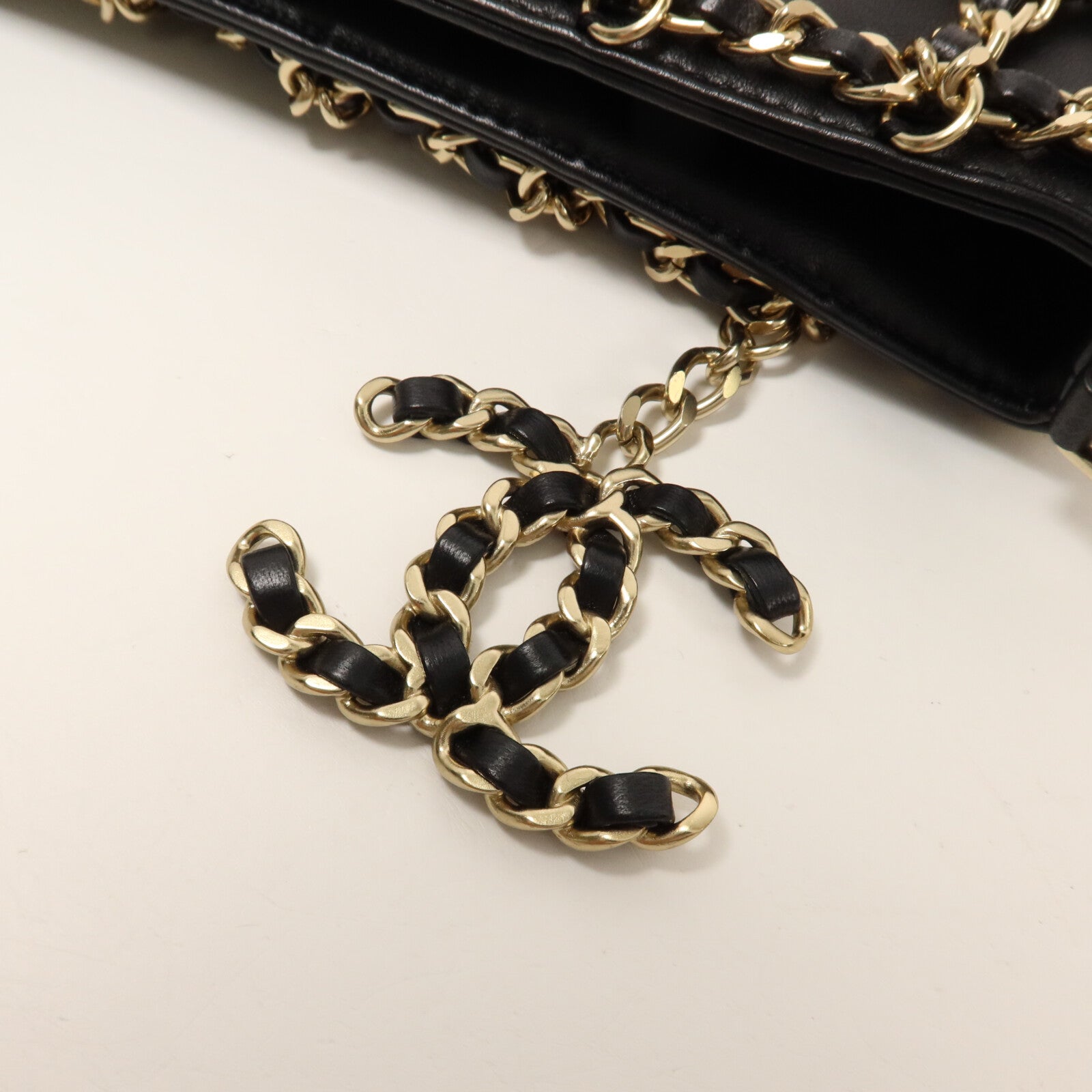 CHANEL 羊皮皮革Cage Shopping Bag鏈帶肩背袋