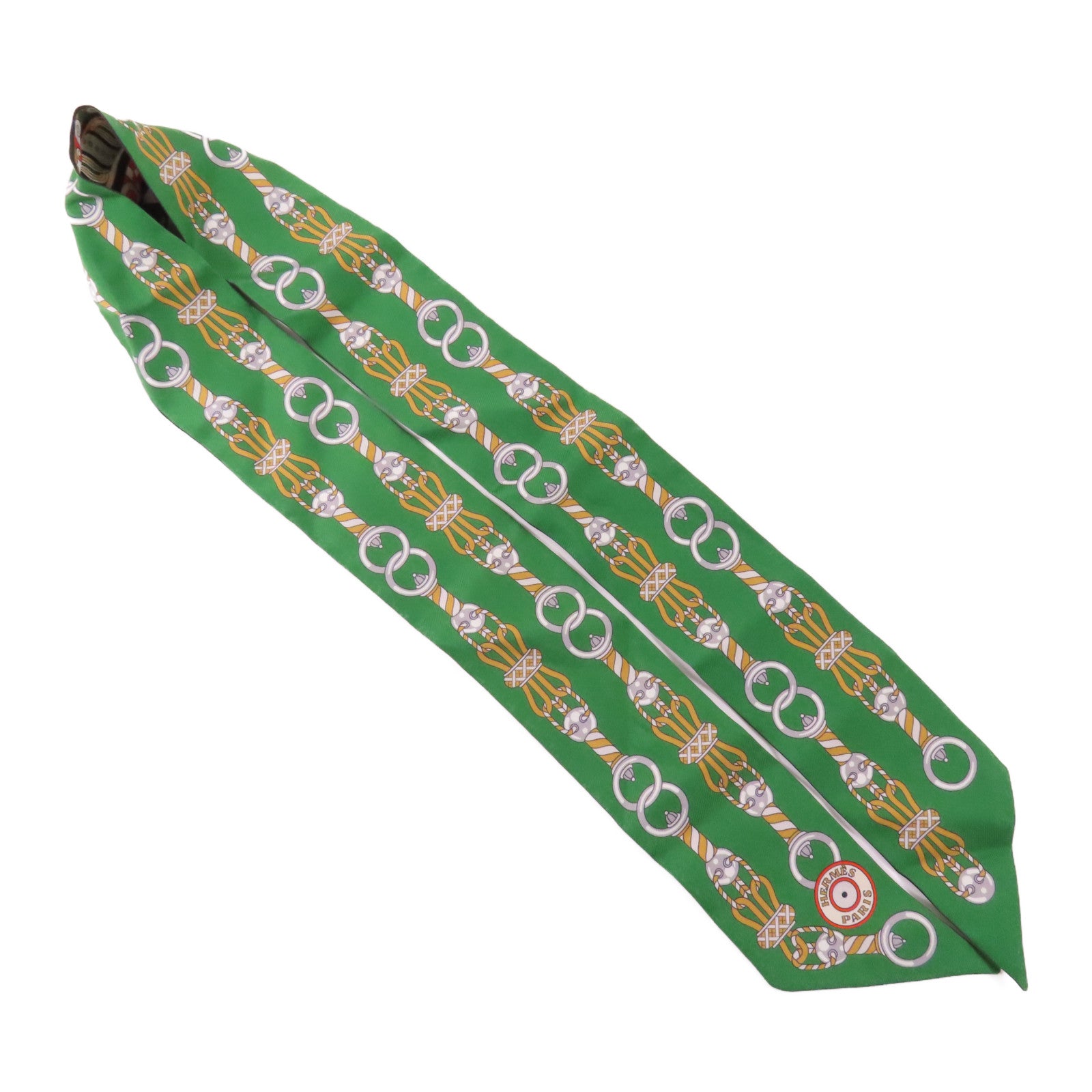 HERMES Twilly Scarf Scarves Silk Green