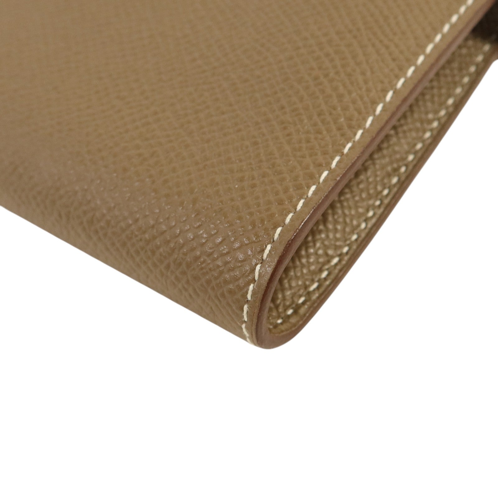 HERMES Epsom皮革Kelly Long Wallet銀扣長錢包Etoupe