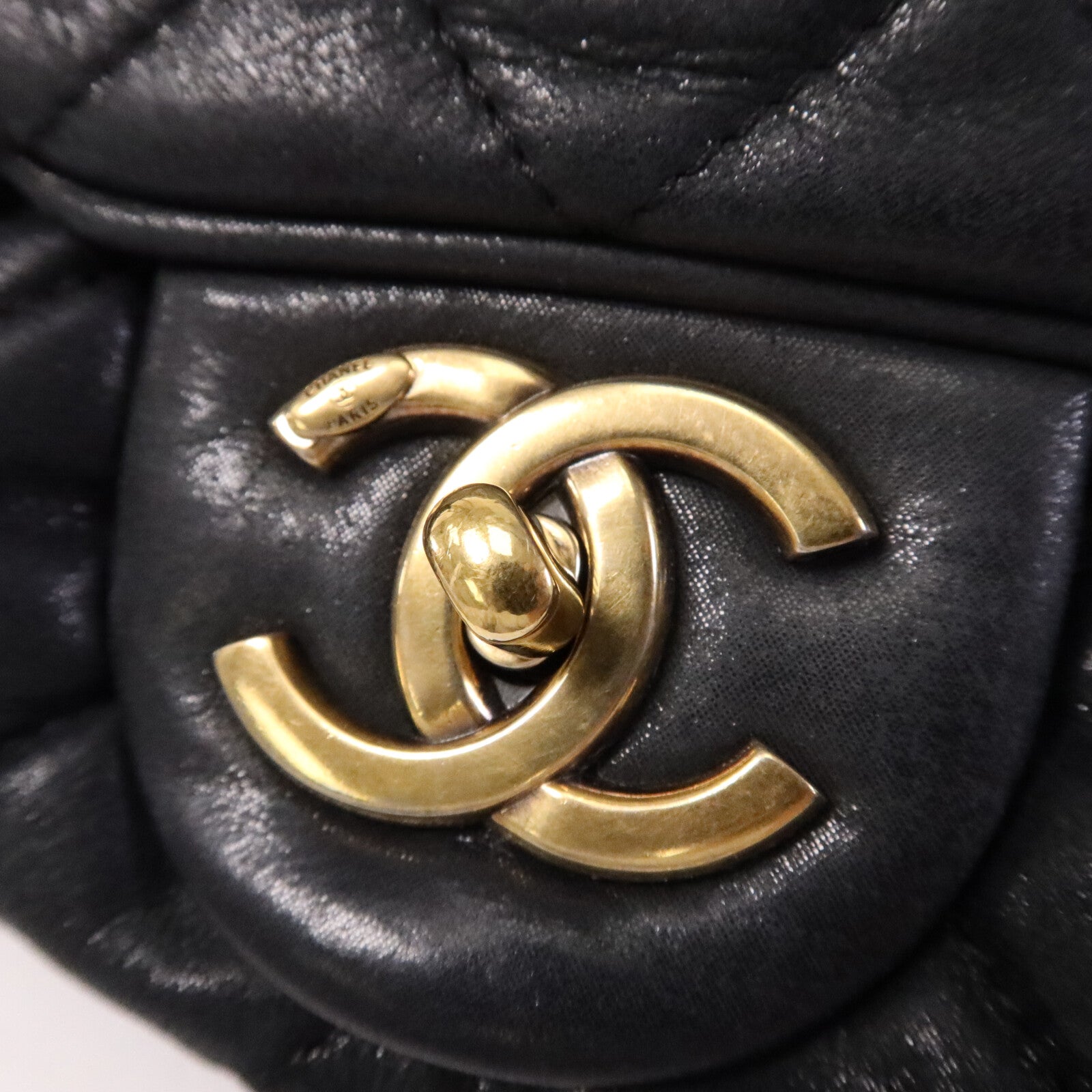 CHANEL 牛皮皮革Chain Shoulder Bag金扣鏈帶肩背袋