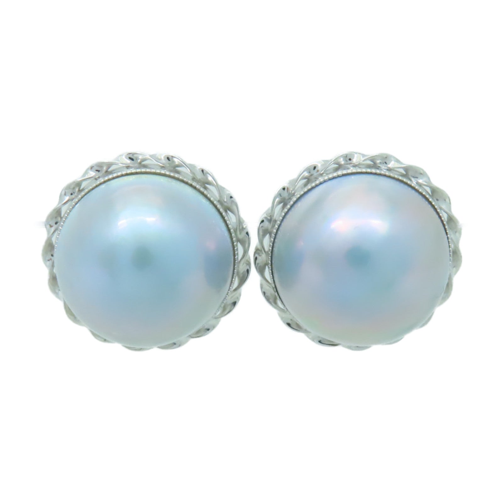 JEWELRY 【激減優惠】18K白金Pearl Earrings珍珠耳環淺藍色