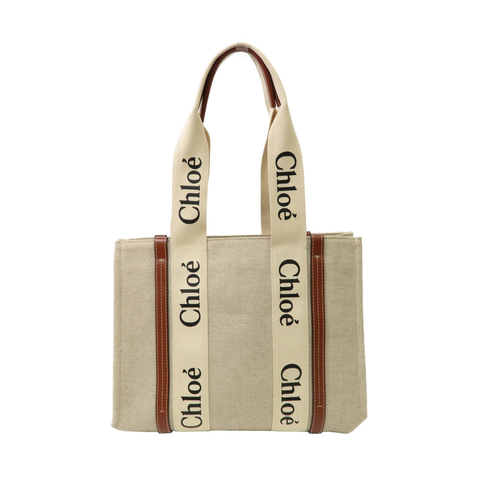 Chloe 帆布Woody Tote Bag手挽袋啡色