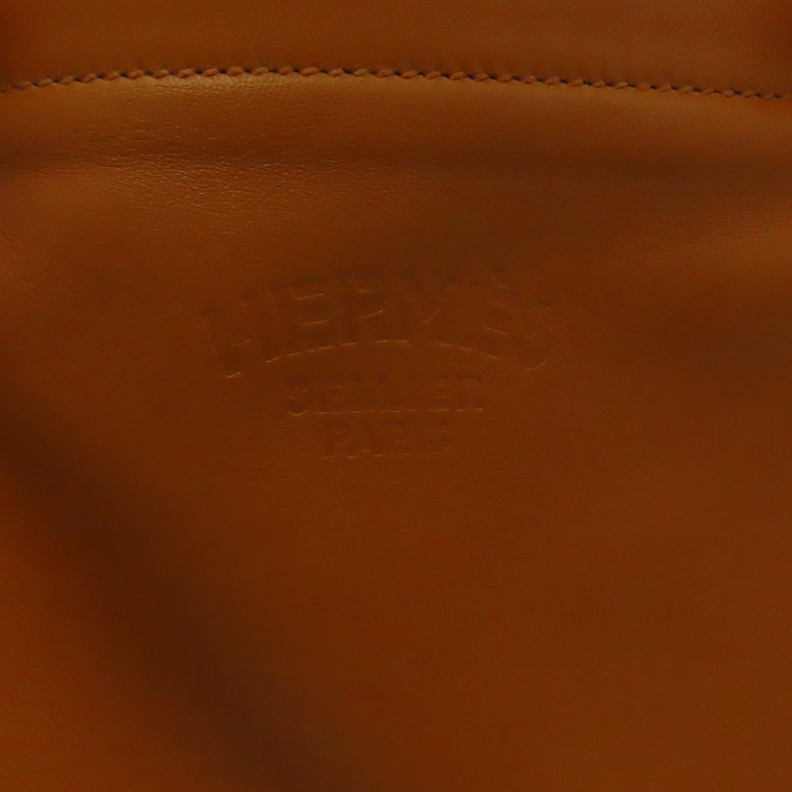 HERMES Veau Swift皮革Aline银扣肩背袋经典橘色