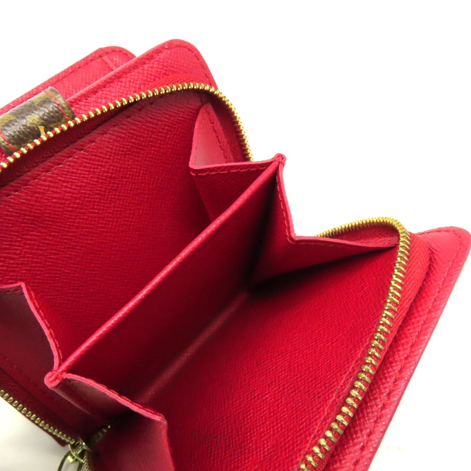 LOUIS VUITTON 【清倉大減價】Monogram Cherry Compact Zip Wallet金扣錢包啡色