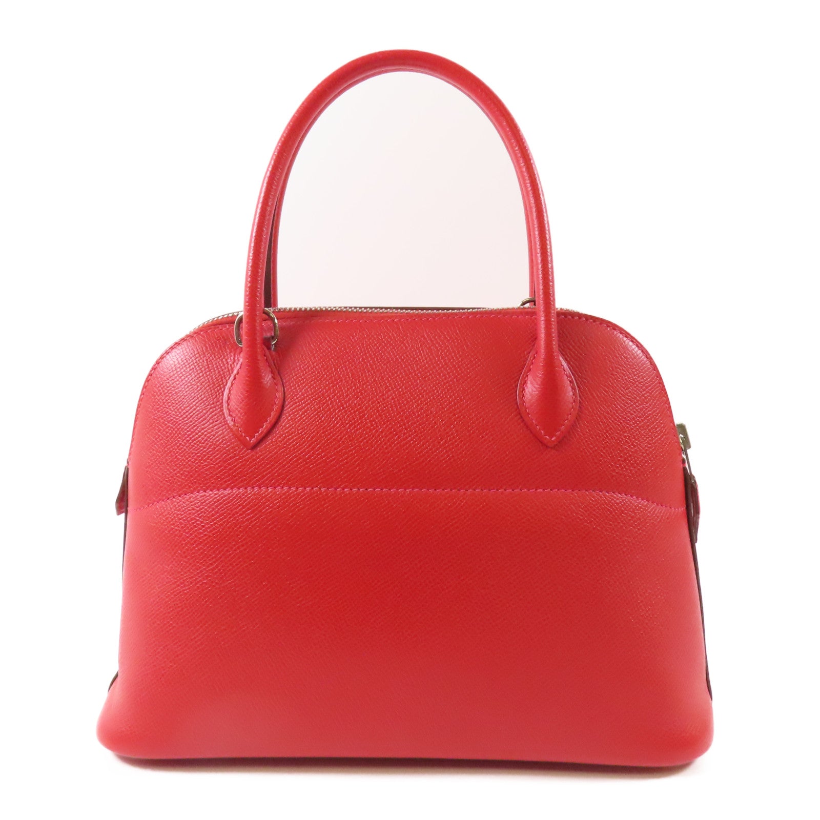 HERMES Epsom皮革Bolide 27銀扣手挽肩背兩用袋Q5 Rouge Casaque