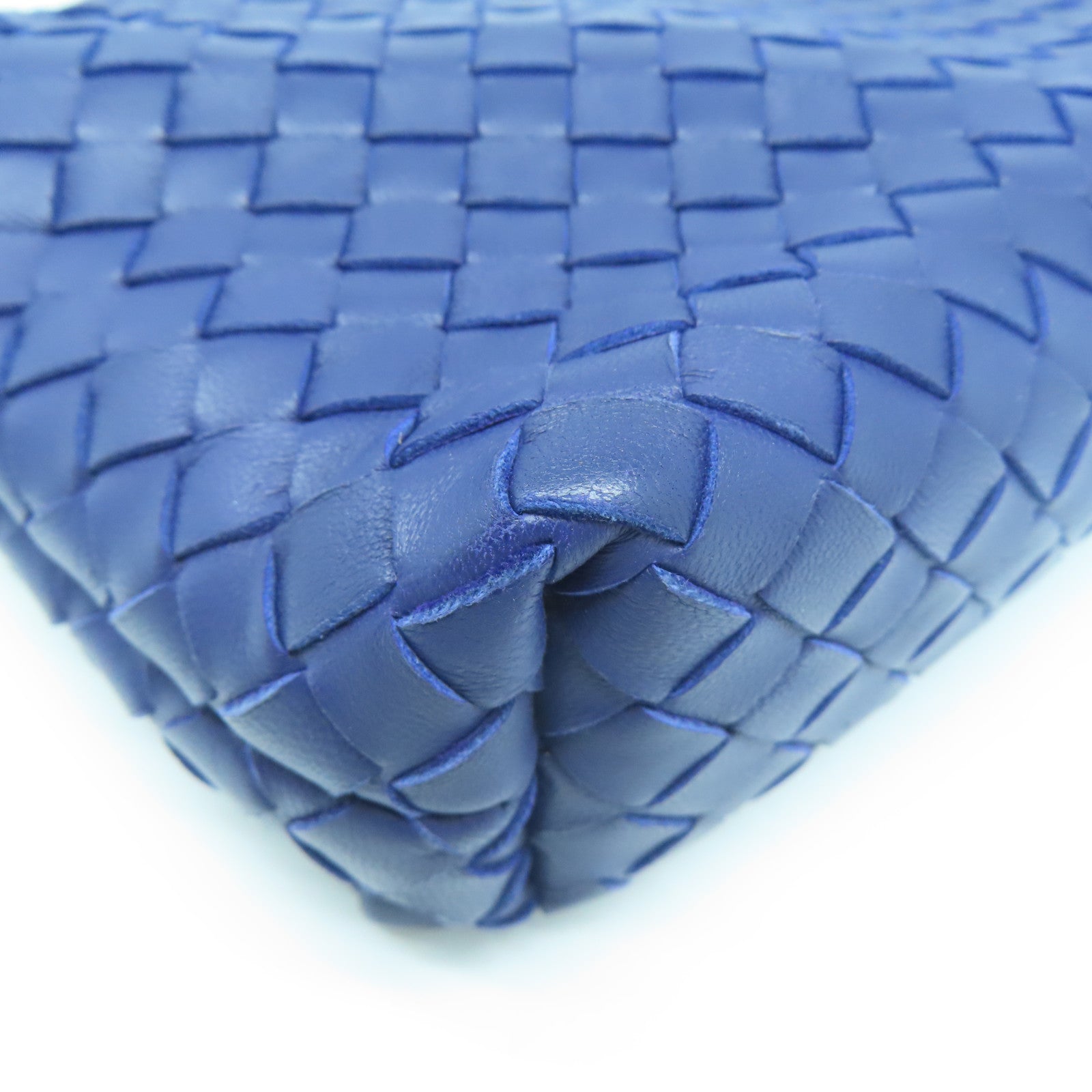BOTTEGA VENETA 【清倉大減價】羊皮皮革Shoulder Bag黑扣肩背袋藍色