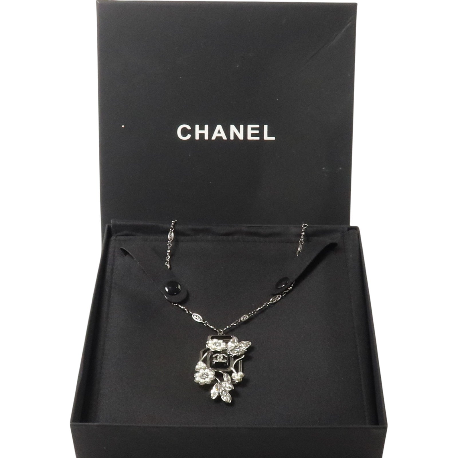 CHANEL 金屬/PVC No5 Perfume Bottle Necklace銀扣項鏈